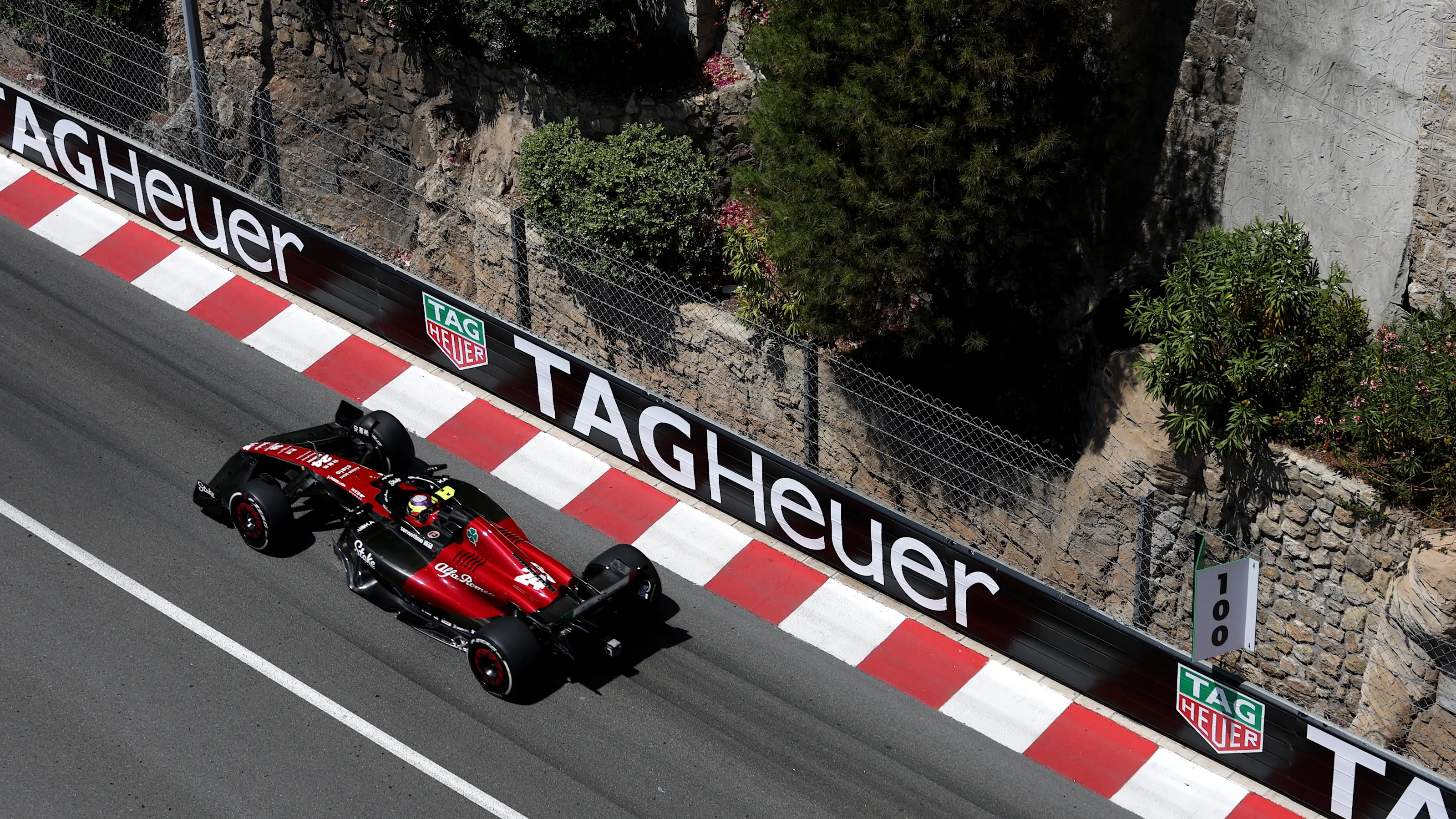 MONTE-CARLO, MONACO - MAY 26: Zhou Guanyu of China driving the (24) Alfa Romeo F1 C43 Ferrari on