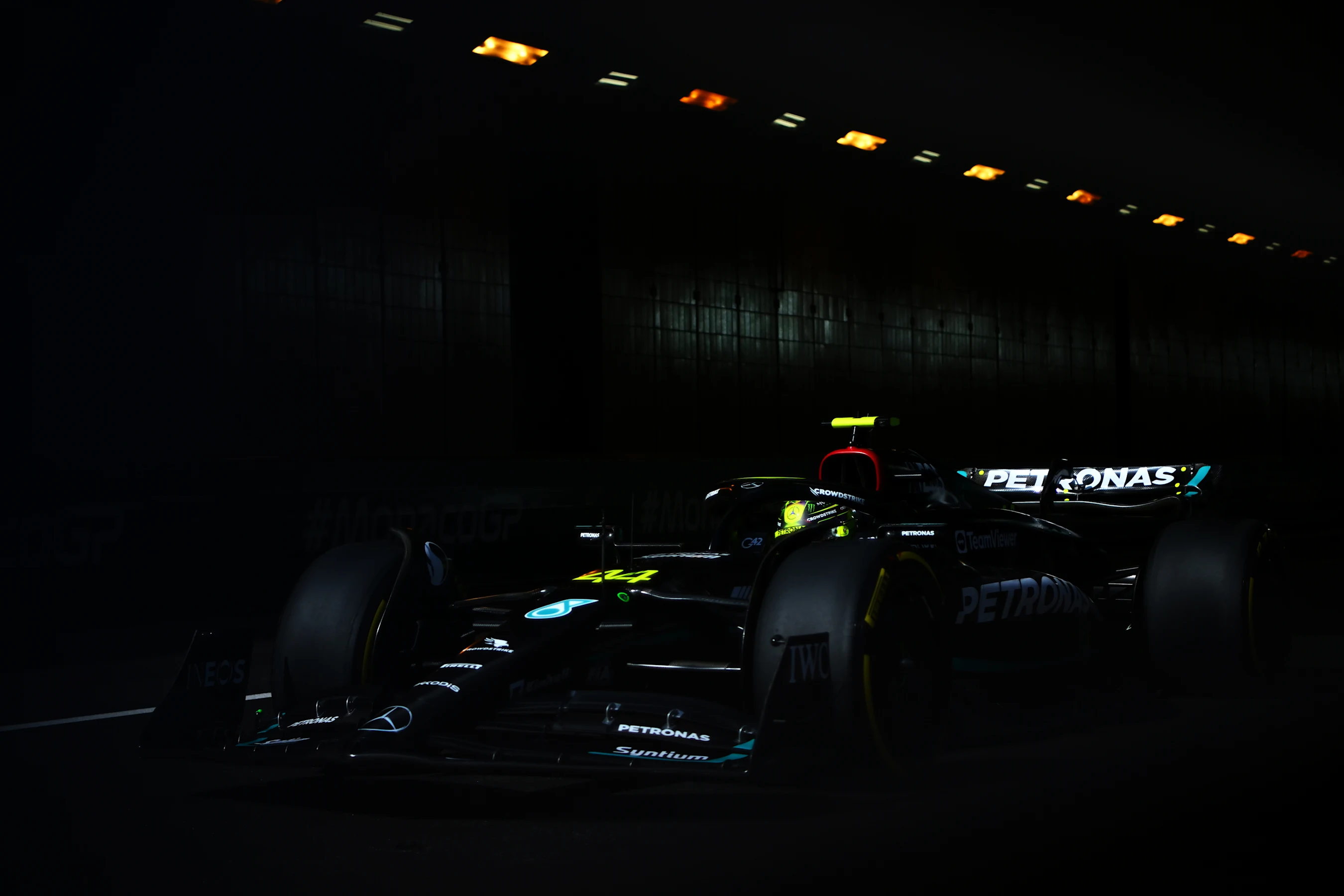 MONTE-CARLO, MONACO - MAY 26: Lewis Hamilton of Great Britain driving the (44) Mercedes AMG