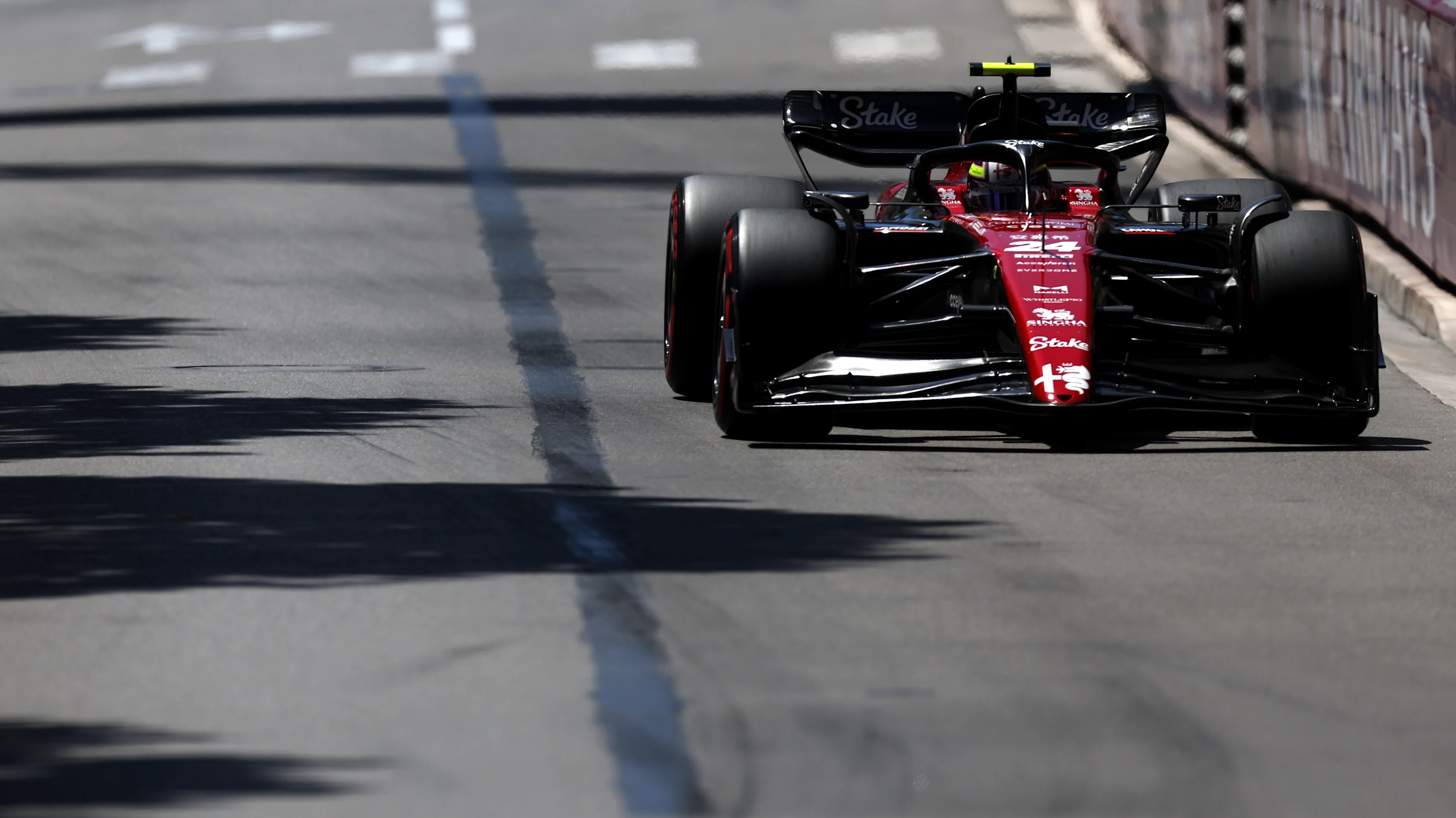 MONTE-CARLO, MONACO - MAY 27: Zhou Guanyu of China driving the (24) Alfa Romeo F1 C43 Ferrari on