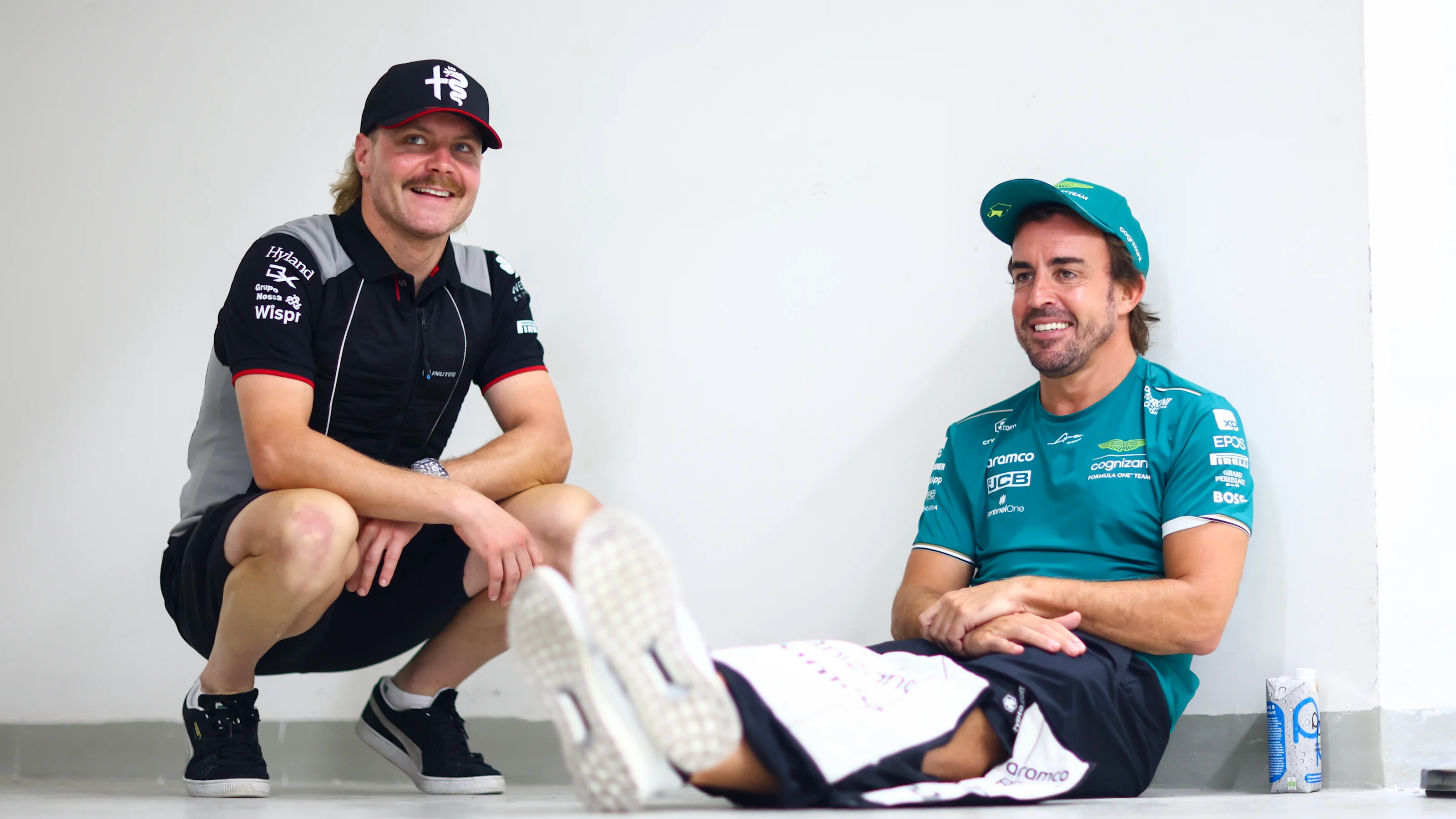 LUSAIL CITY, QATAR - OCTOBER 08: Fernando Alonso of Spain and Aston Martin F1 Team and Valtteri