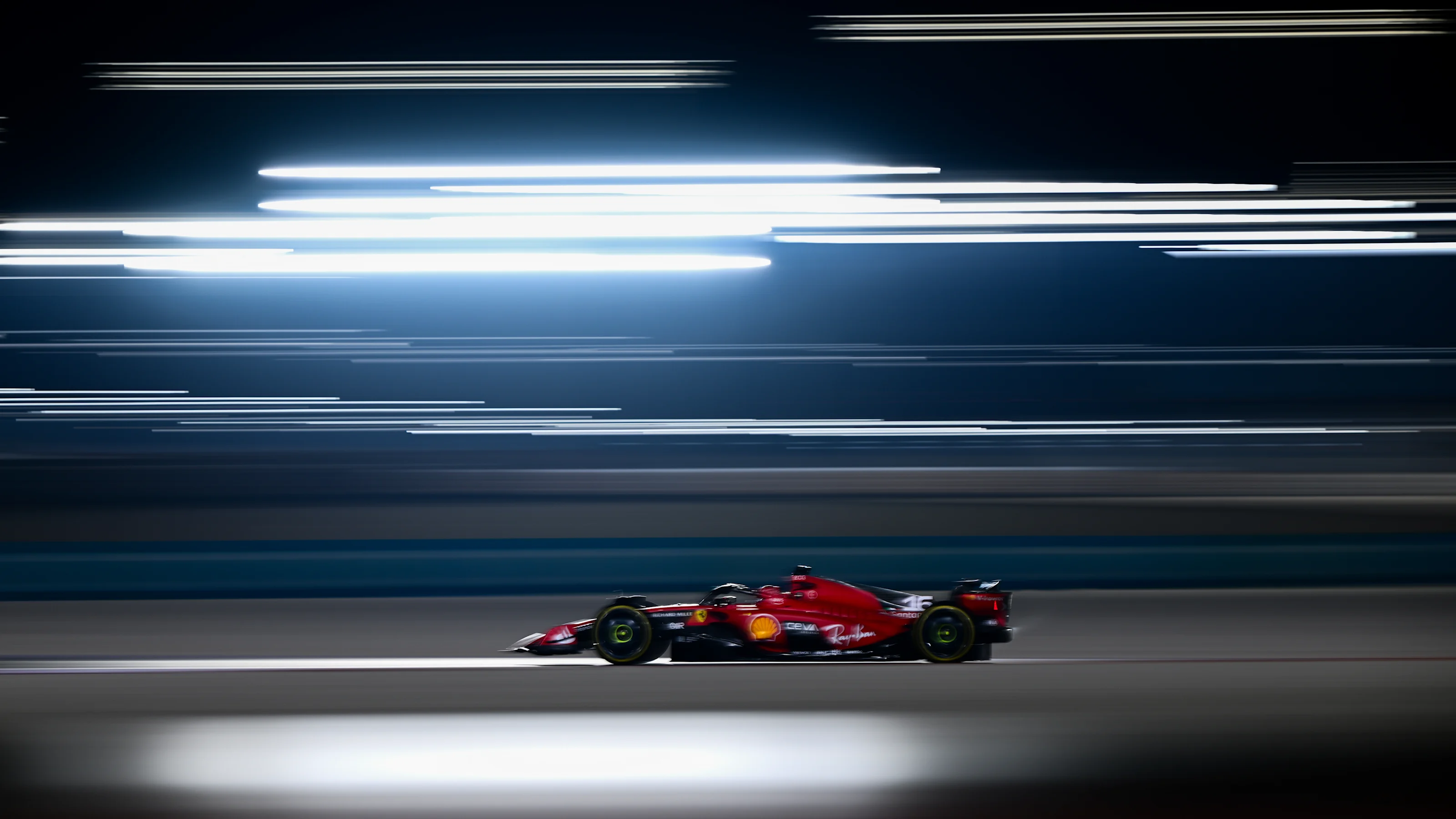 LUSAIL CITY, QATAR - OCTOBER 08: Charles Leclerc of Monaco driving the (16) Ferrari SF-23 on track