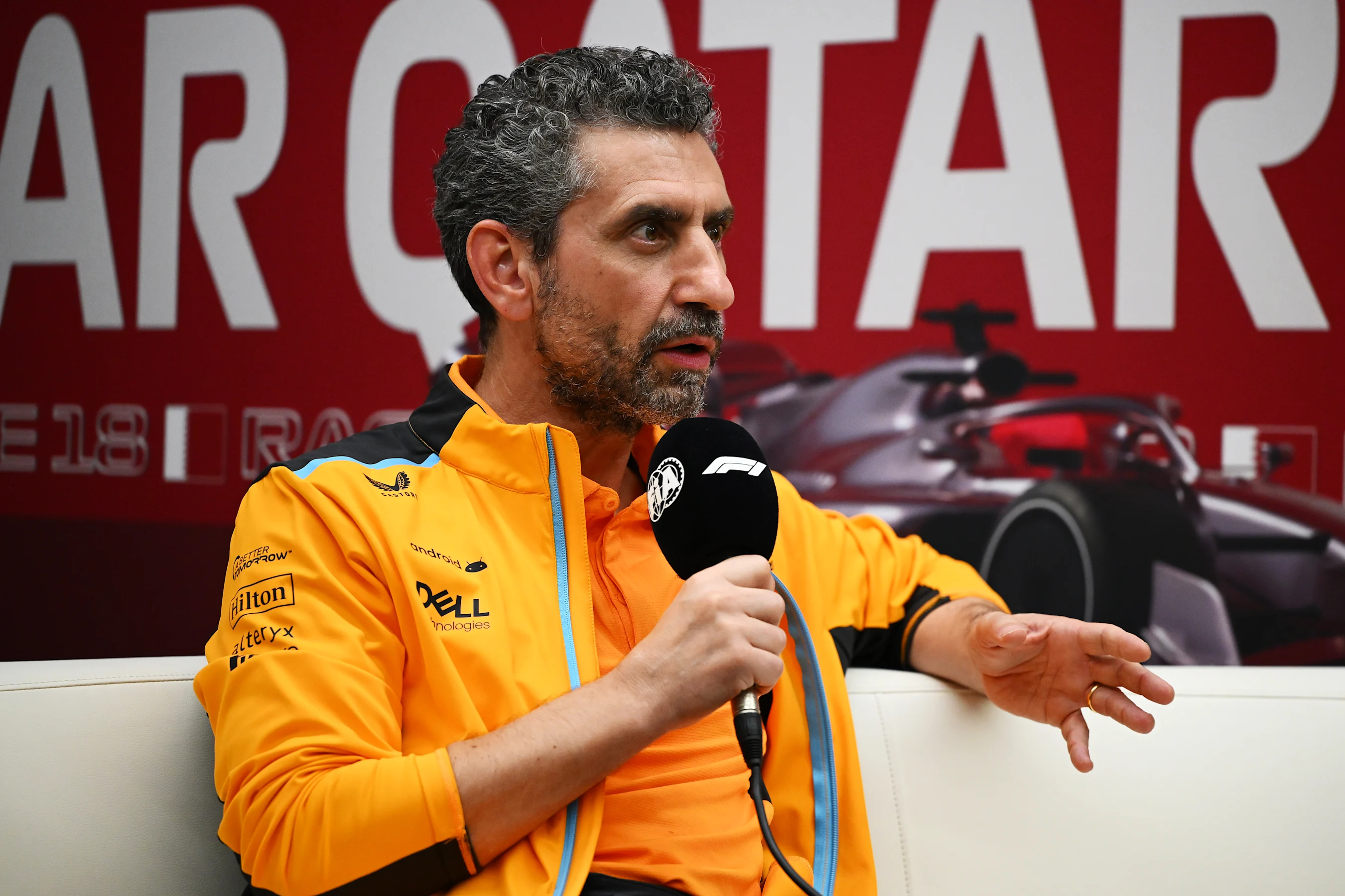 LUSAIL CITY, QATAR - OCTOBER 06: McLaren Team Principal Andrea Stella attends the Team Principals