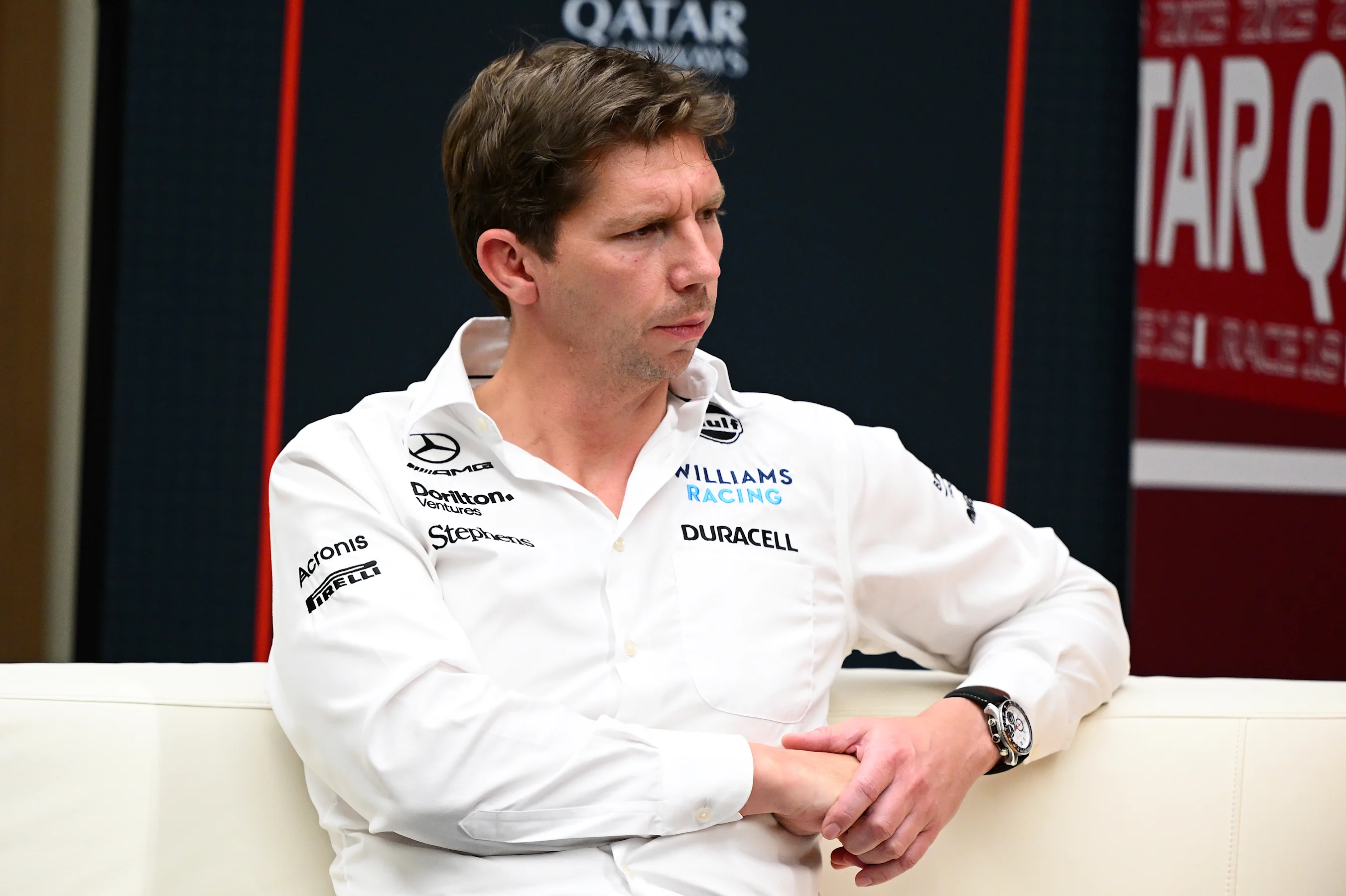 LUSAIL CITY, QATAR - OCTOBER 06: James Vowles, Team Principal of Williams attends the Team