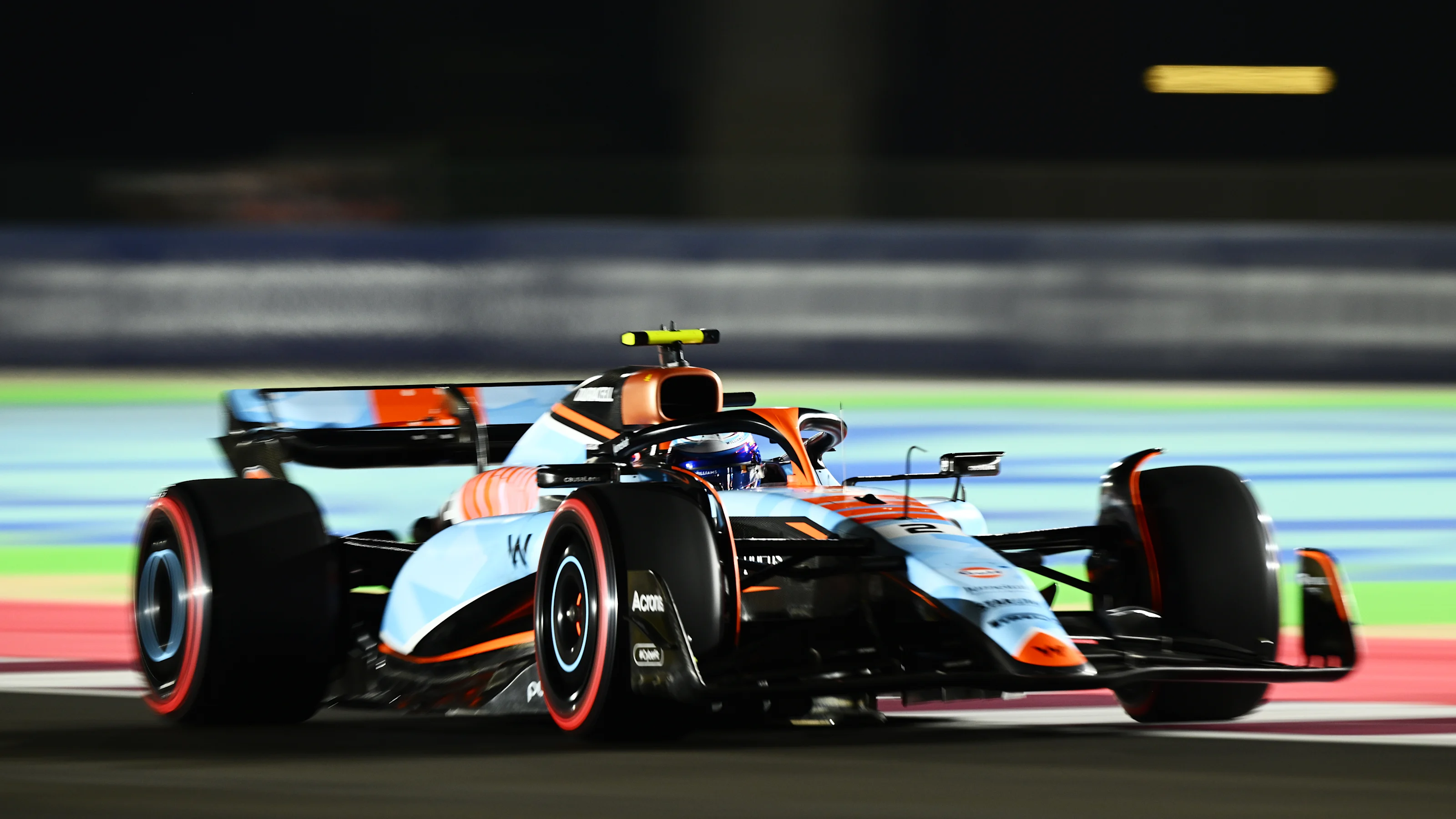 LUSAIL CITY, QATAR - OCTOBER 06: Logan Sargeant of United States driving the (2) Williams FW45