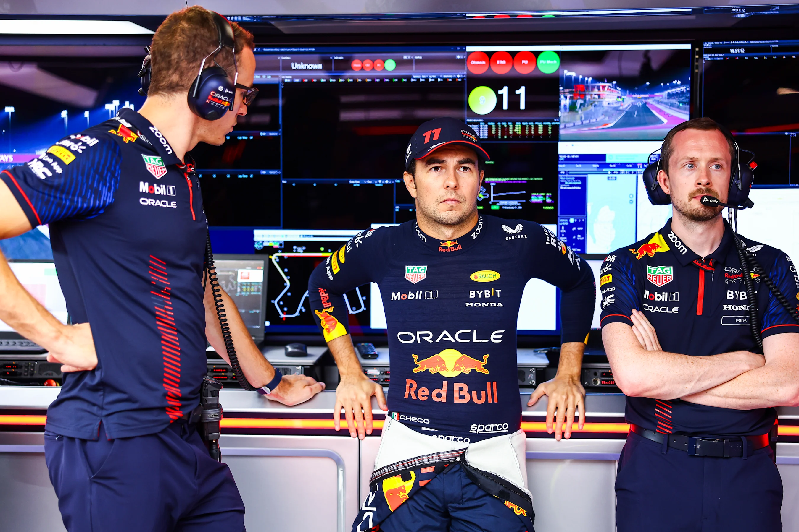 LUSAIL CITY, QATAR - OCTOBER 07: Sergio Perez of Mexico and Oracle Red Bull Racing prepares to