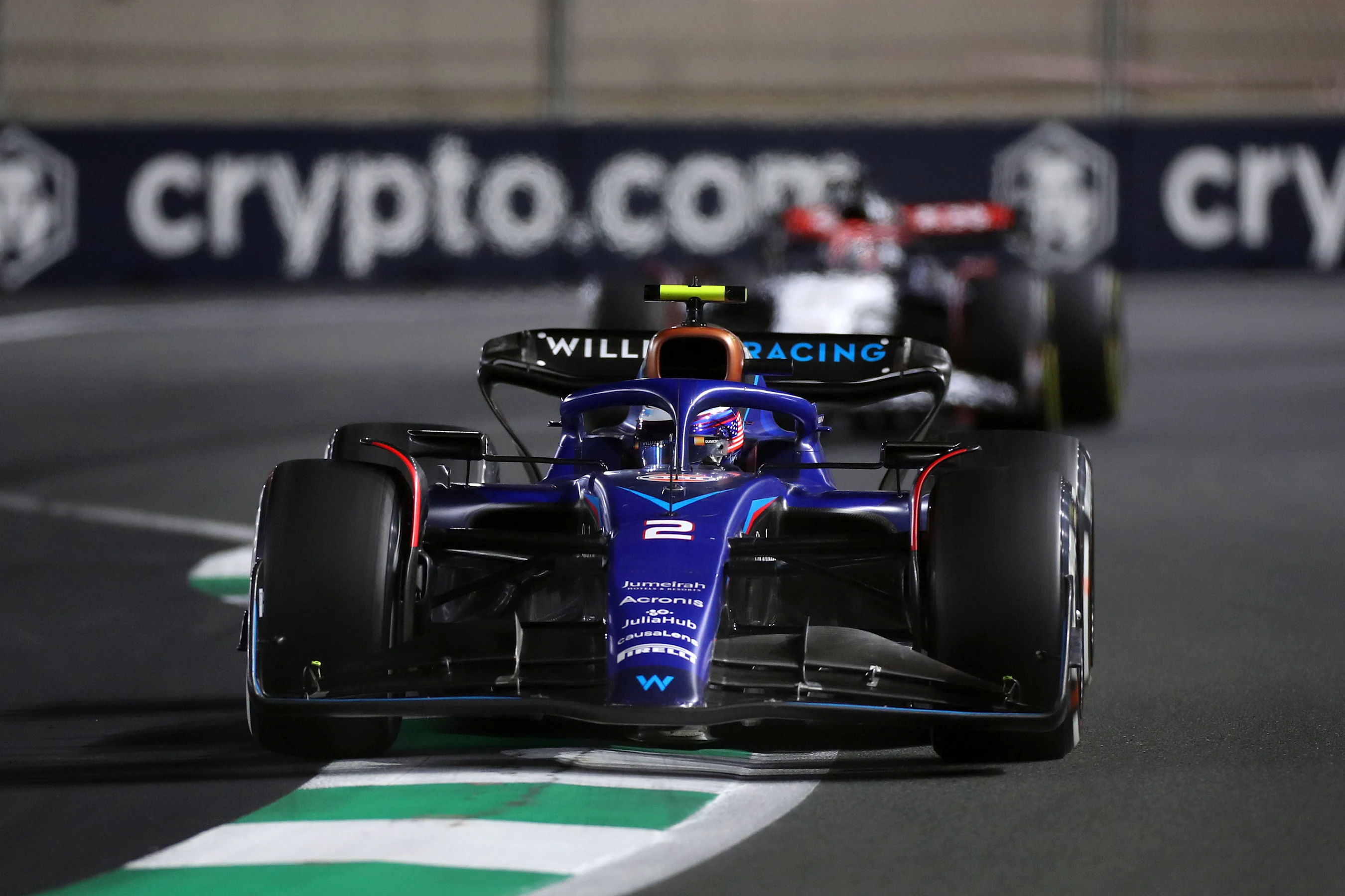JEDDAH, SAUDI ARABIA - MARCH 19: Logan Sargeant of United States driving the (2) Williams FW45