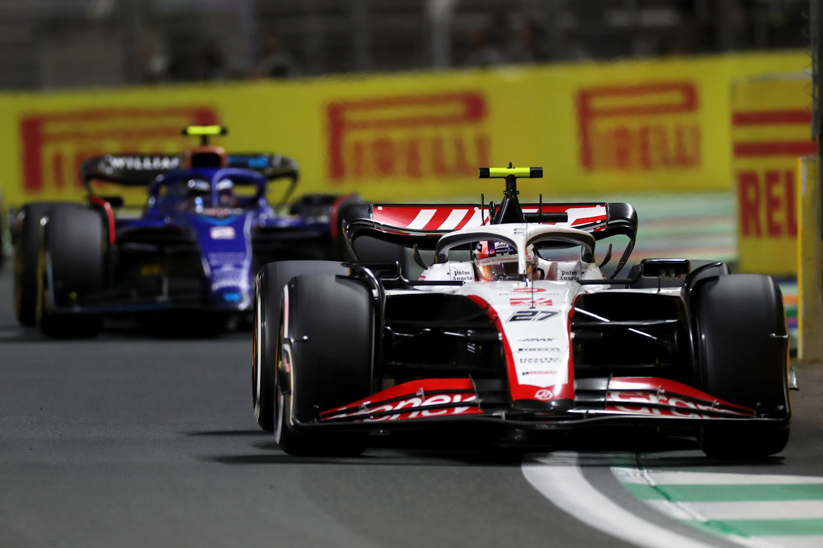 JEDDAH, SAUDI ARABIA - MARCH 19: Nico Hulkenberg of Germany driving the (27) Haas F1 VF-23 Ferrari