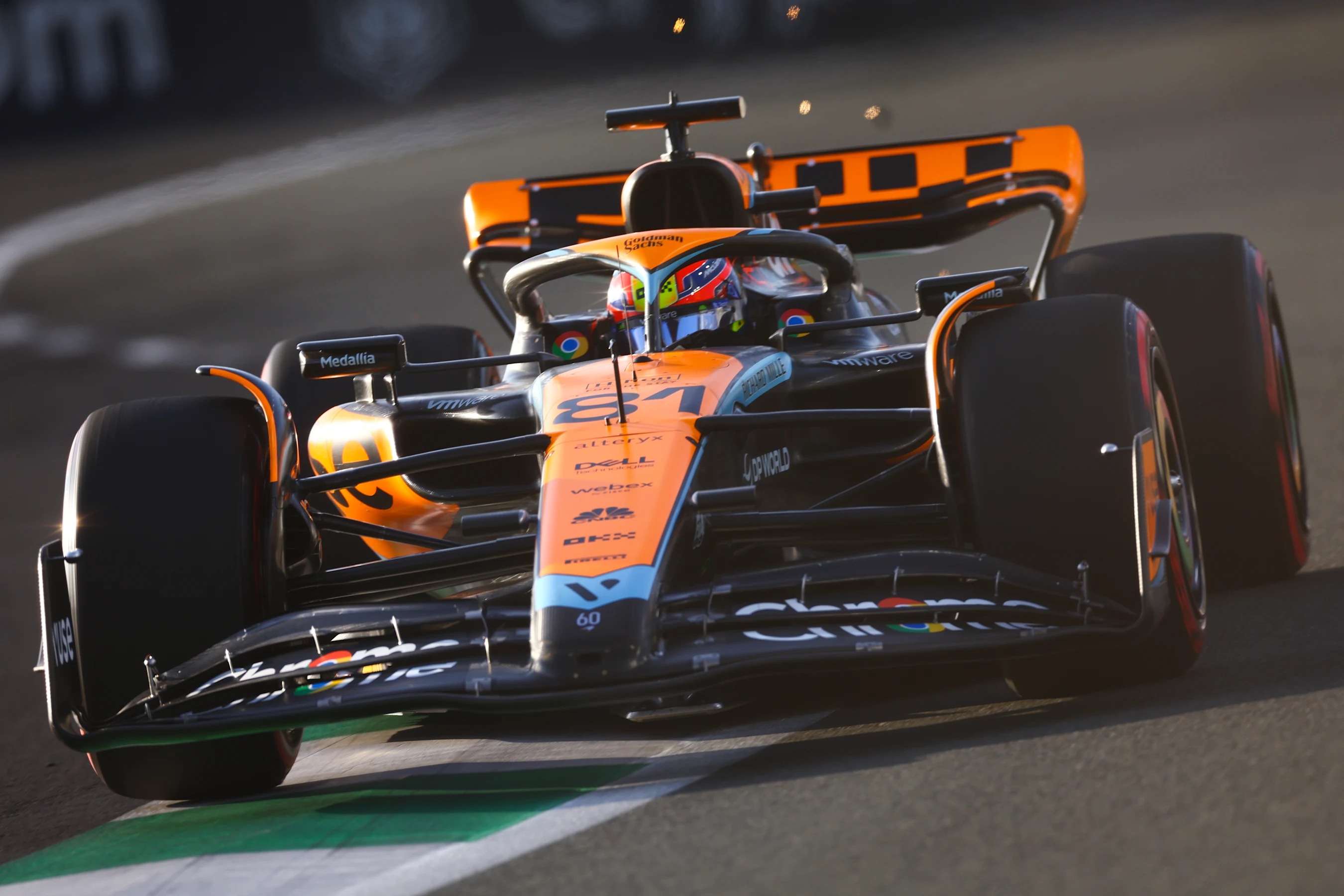 JEDDAH, SAUDI ARABIA - MARCH 17: Oscar Piastri of Australia driving the (81) McLaren MCL60 Mercedes