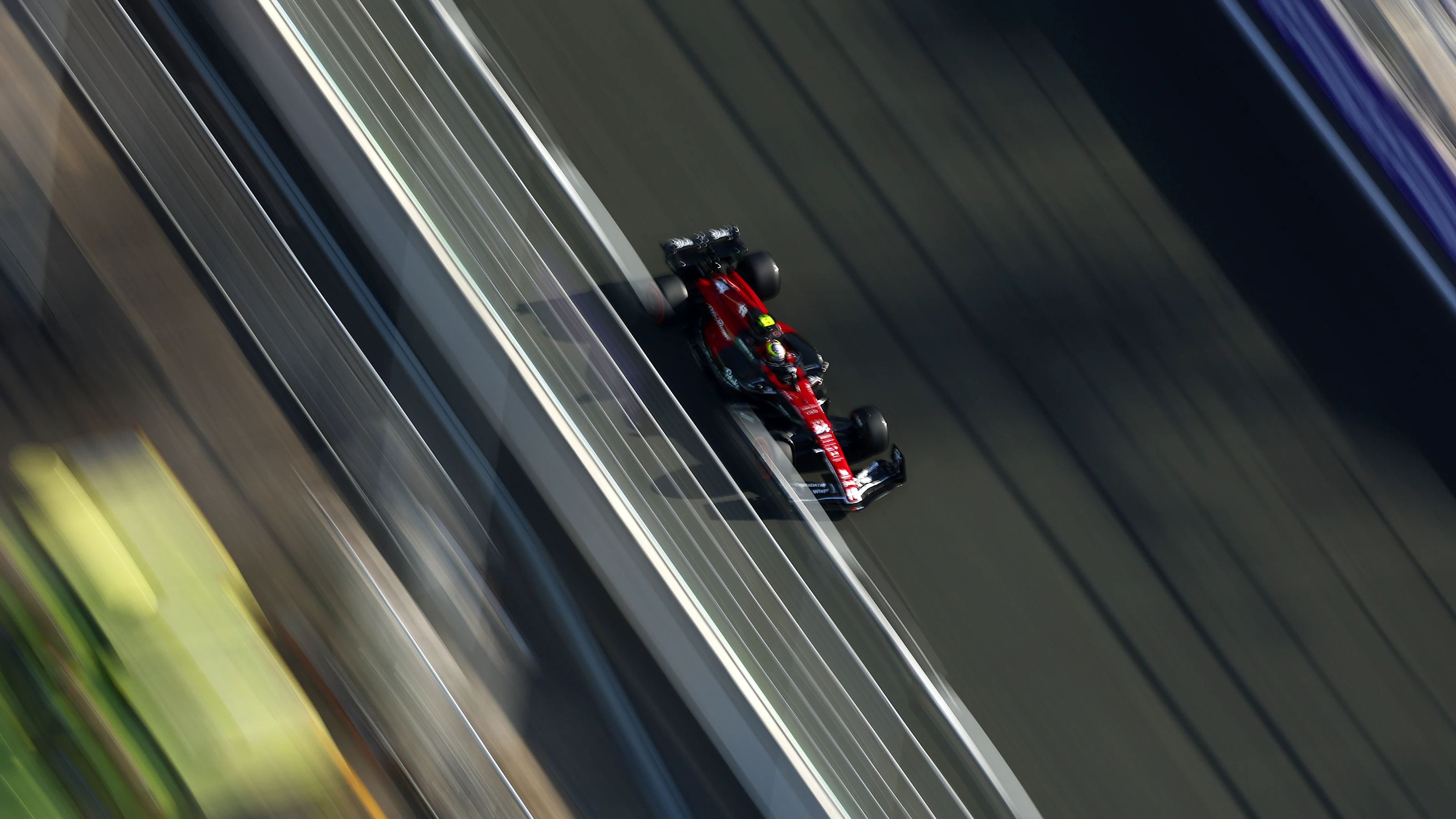 JEDDAH, SAUDI ARABIA - MARCH 17: Zhou Guanyu of China driving the (24) Alfa Romeo F1 C43 Ferrari on
