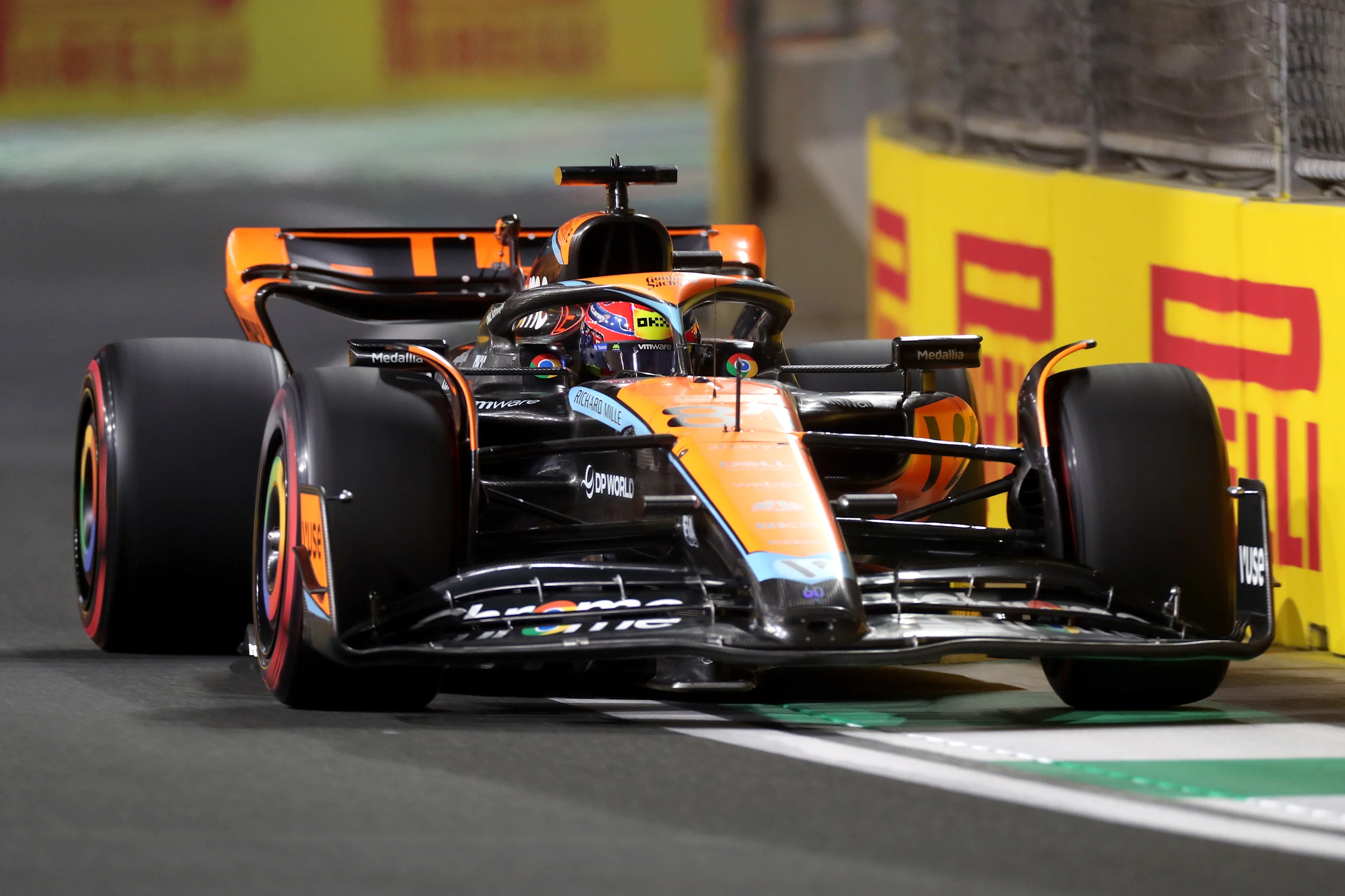 JEDDAH, SAUDI ARABIA - MARCH 18: Oscar Piastri of Australia driving the (81) McLaren MCL60 Mercedes