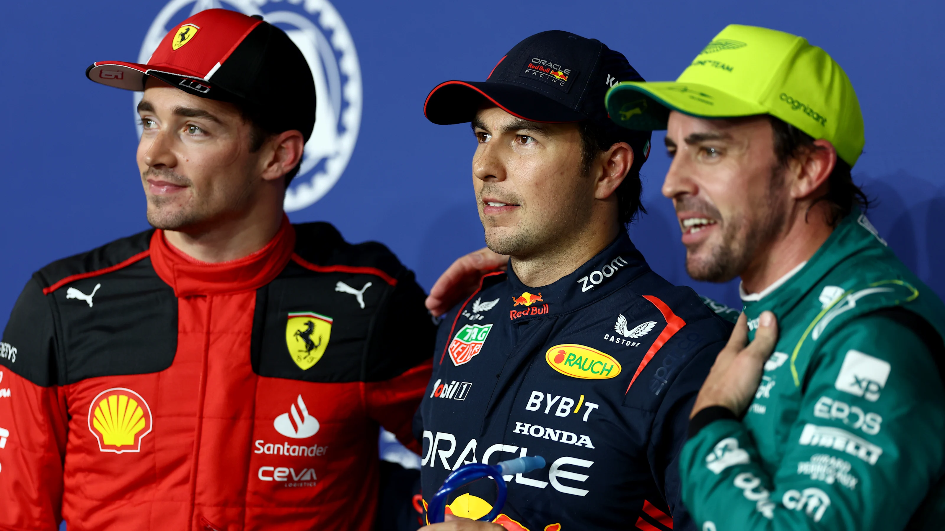 JEDDAH, SAUDI ARABIA - MARCH 18: Pole position qualifier Sergio Perez of Mexico and Oracle Red Bull