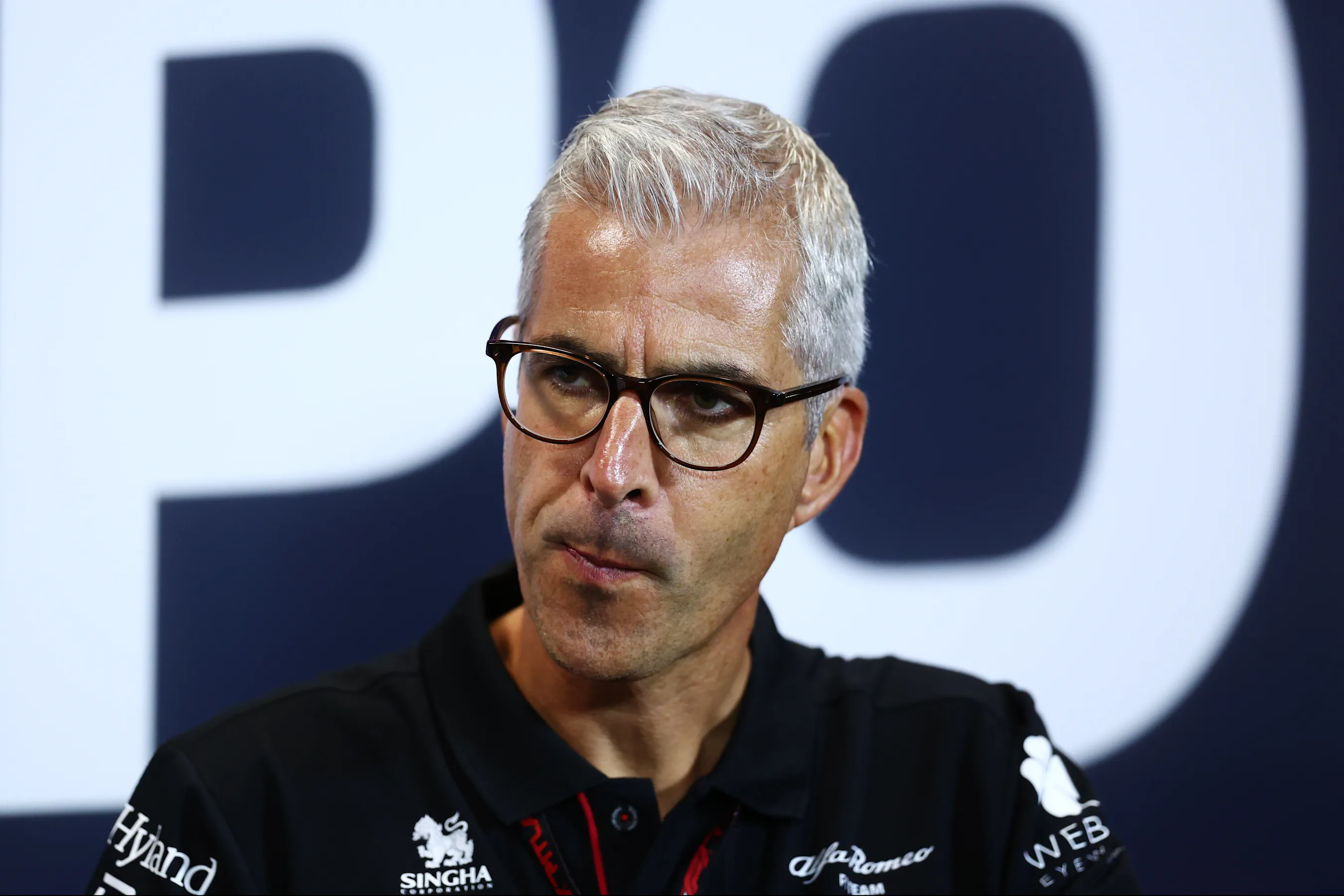SINGAPORE, SINGAPORE - SEPTEMBER 15: Alessandro Alunni Bravi, Team Representative of Alfa Romeo F1