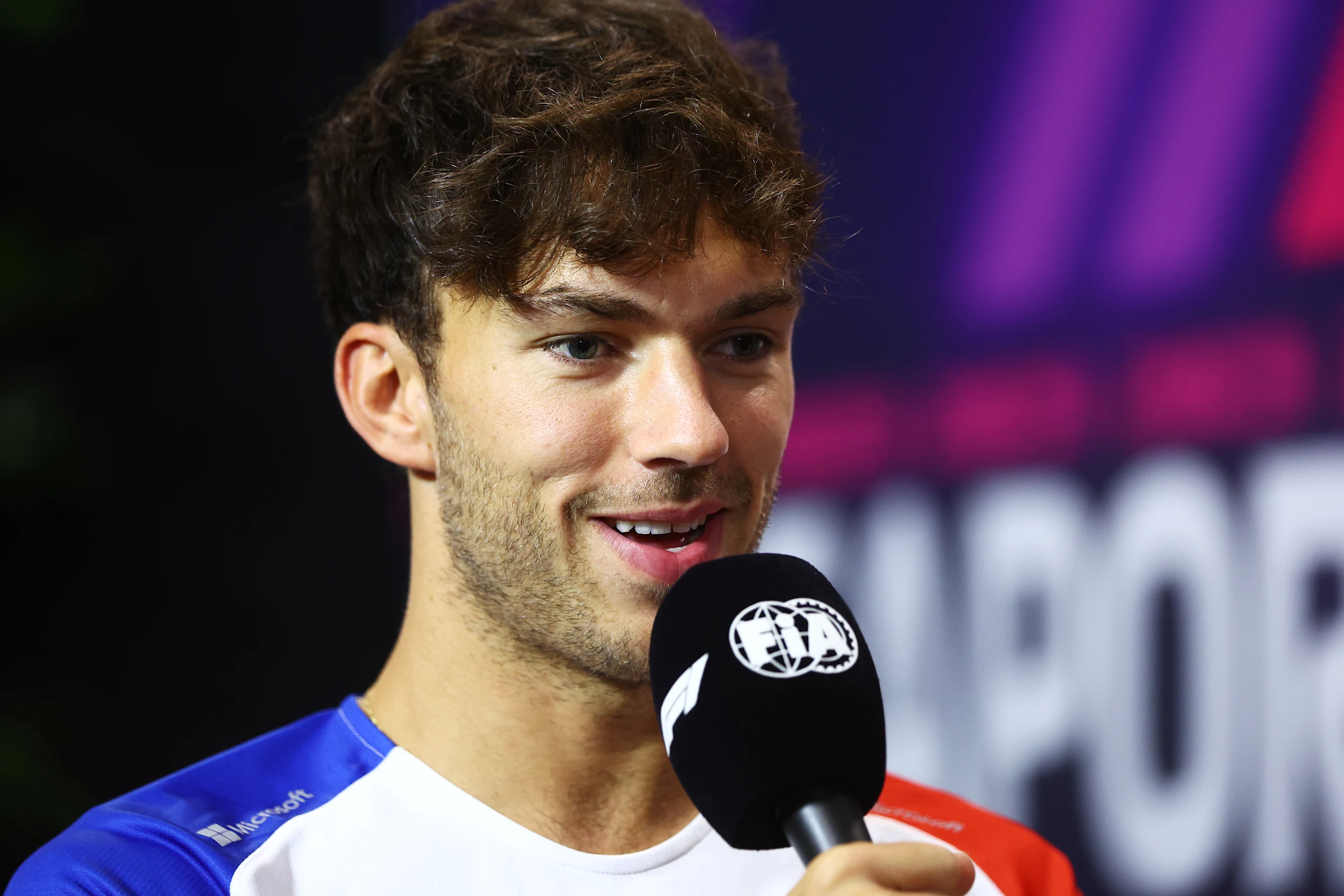 SINGAPORE, SINGAPORE - SEPTEMBER 14: Pierre Gasly of France and Alpine F1 attends the Drivers Press