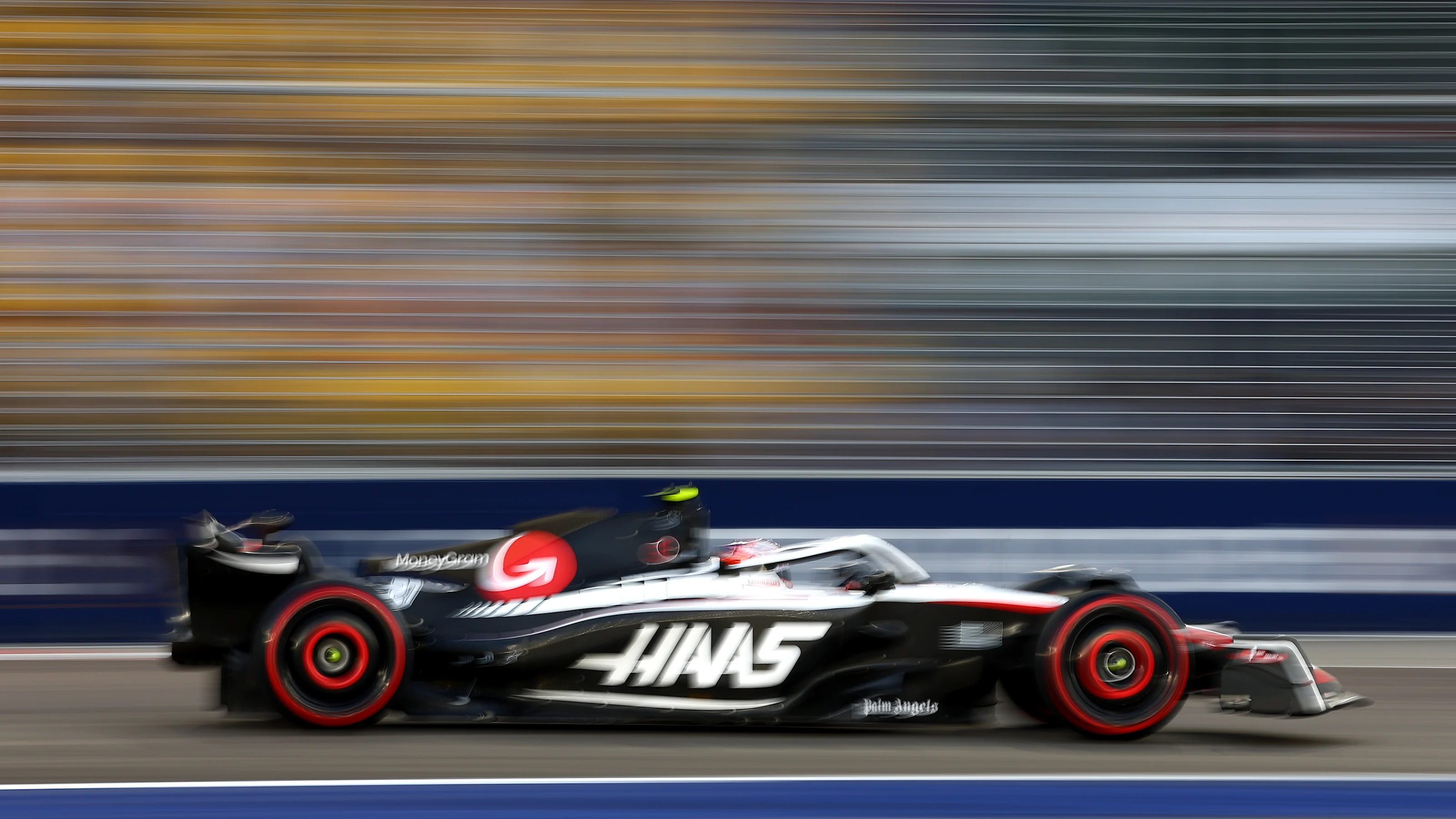 SINGAPORE, SINGAPORE - SEPTEMBER 16: Nico Hulkenberg of Germany driving the (27) Haas F1 VF-23