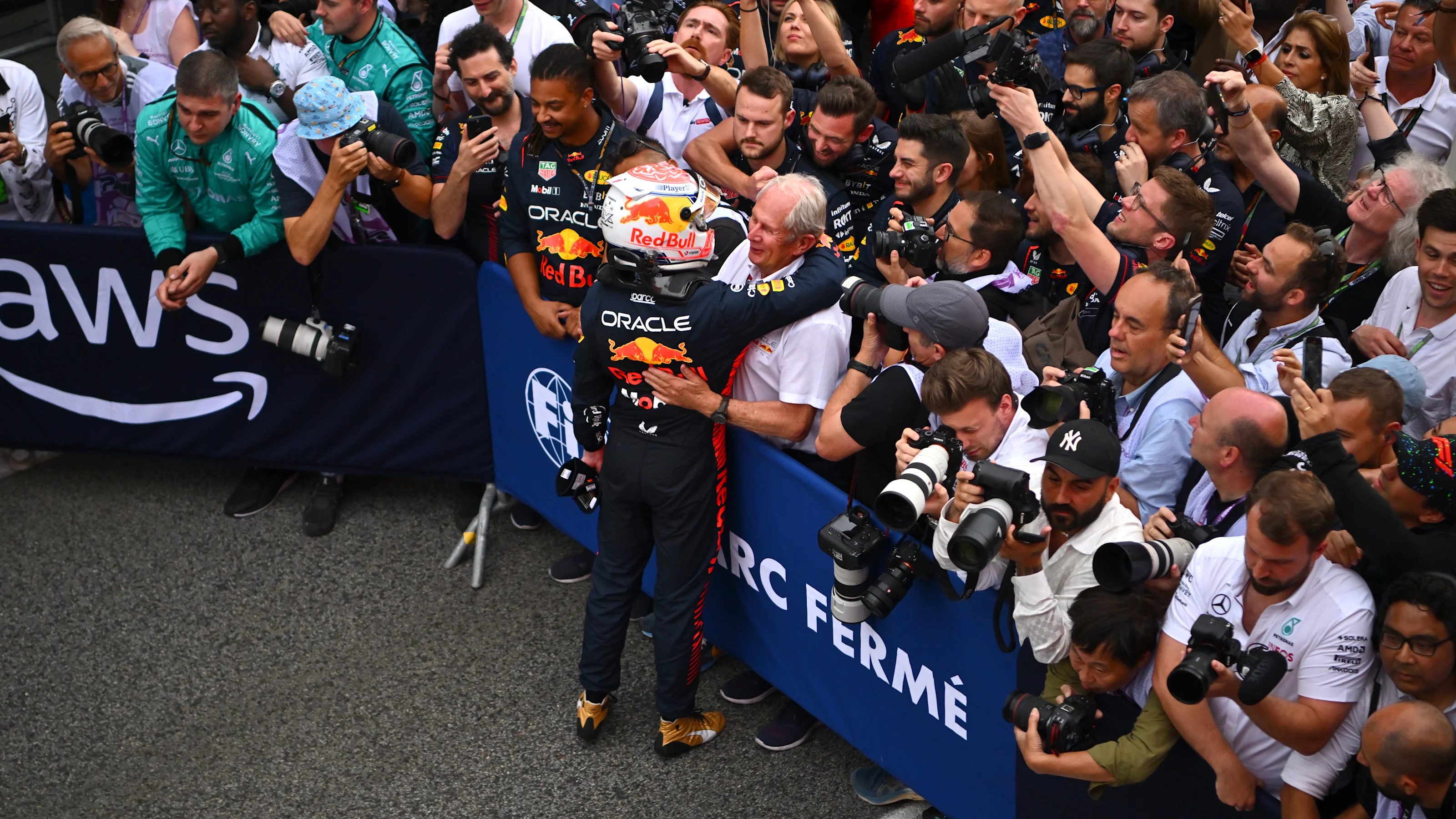 BARCELONA, SPAIN - JUNE 04: Race winner Max Verstappen of the Netherlands and Oracle Red Bull