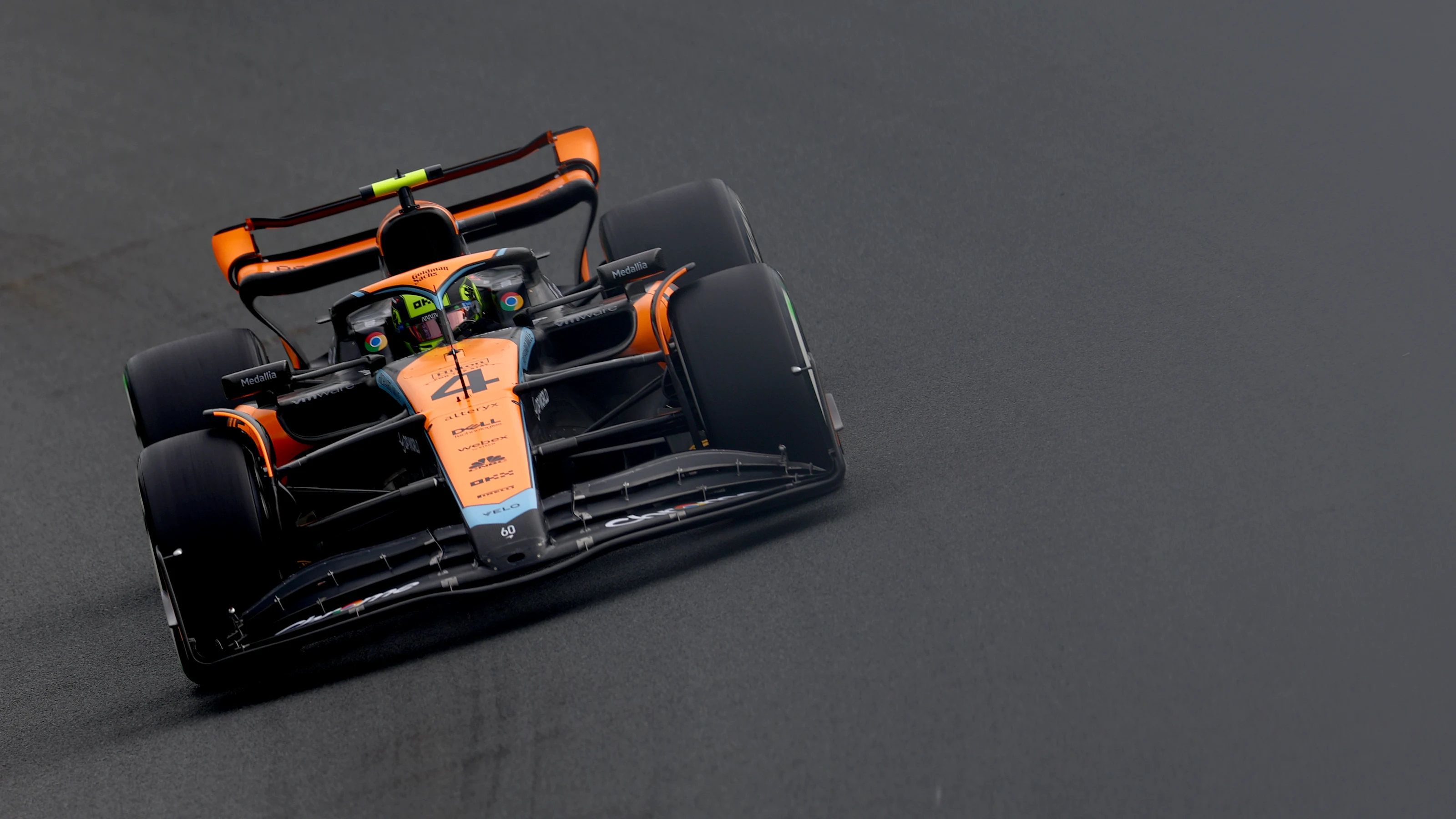 ZANDVOORT, NETHERLANDS - AUGUST 25: Lando Norris of Great Britain driving the (4) McLaren MCL60