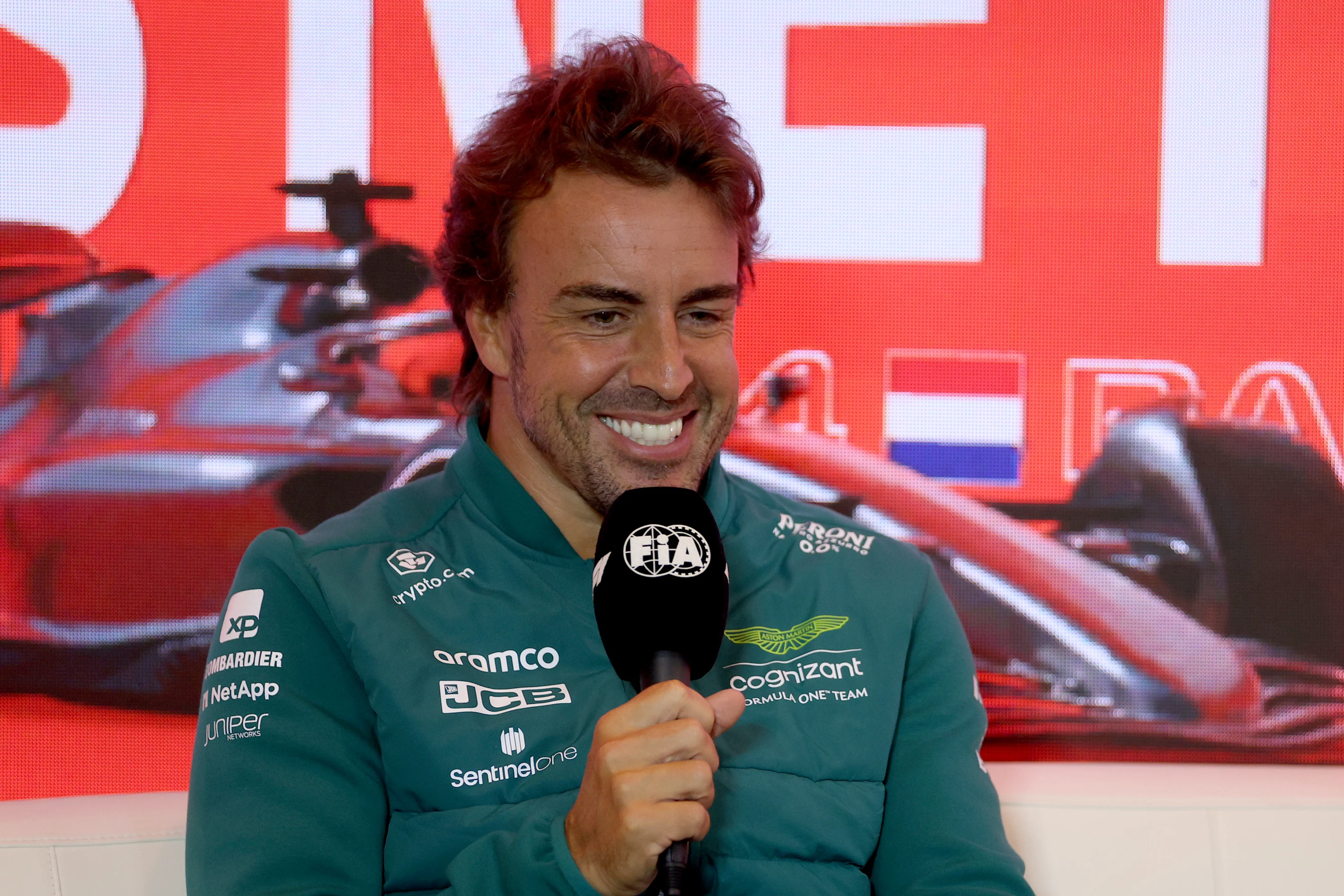 ZANDVOORT, NETHERLANDS - AUGUST 24: Fernando Alonso of Spain and Aston Martin F1 Team attends the