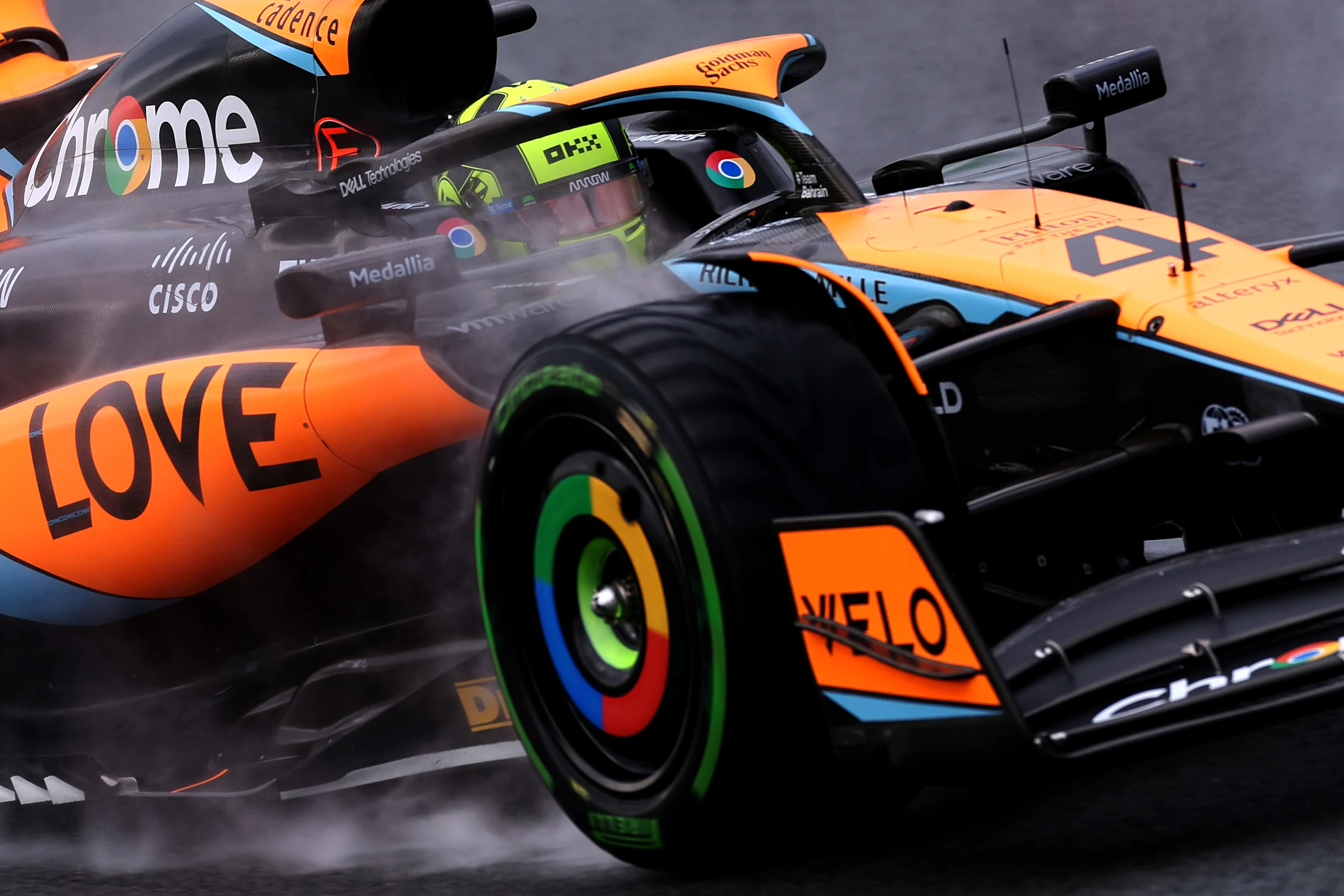 ZANDVOORT, NETHERLANDS - AUGUST 26: Lando Norris of Great Britain driving the (4) McLaren MCL60
