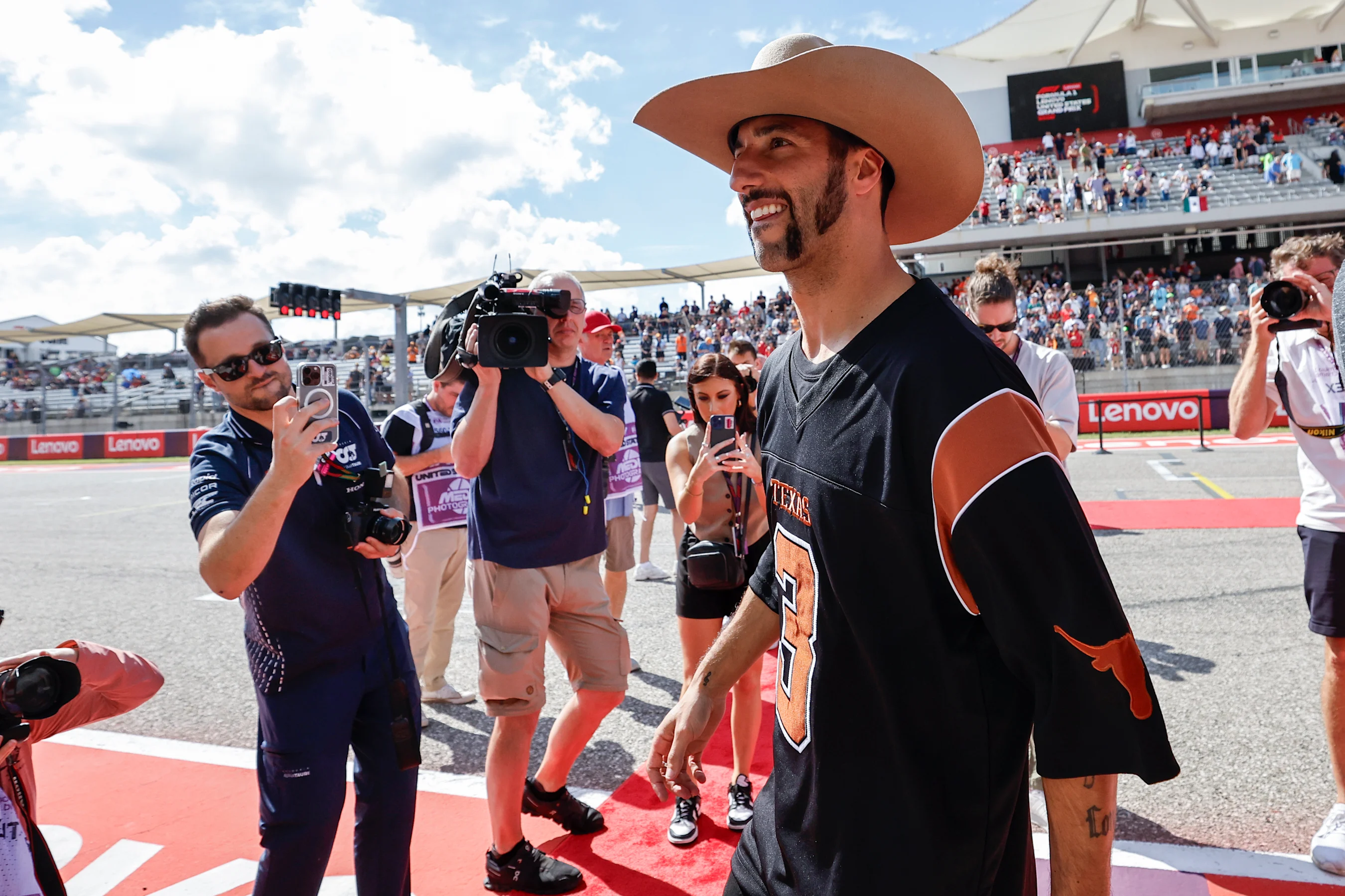 AUSTIN, TEXAS - OCTOBER 22: Daniel Ricciardo of Australia and Scuderia AlphaTauri looks on from the