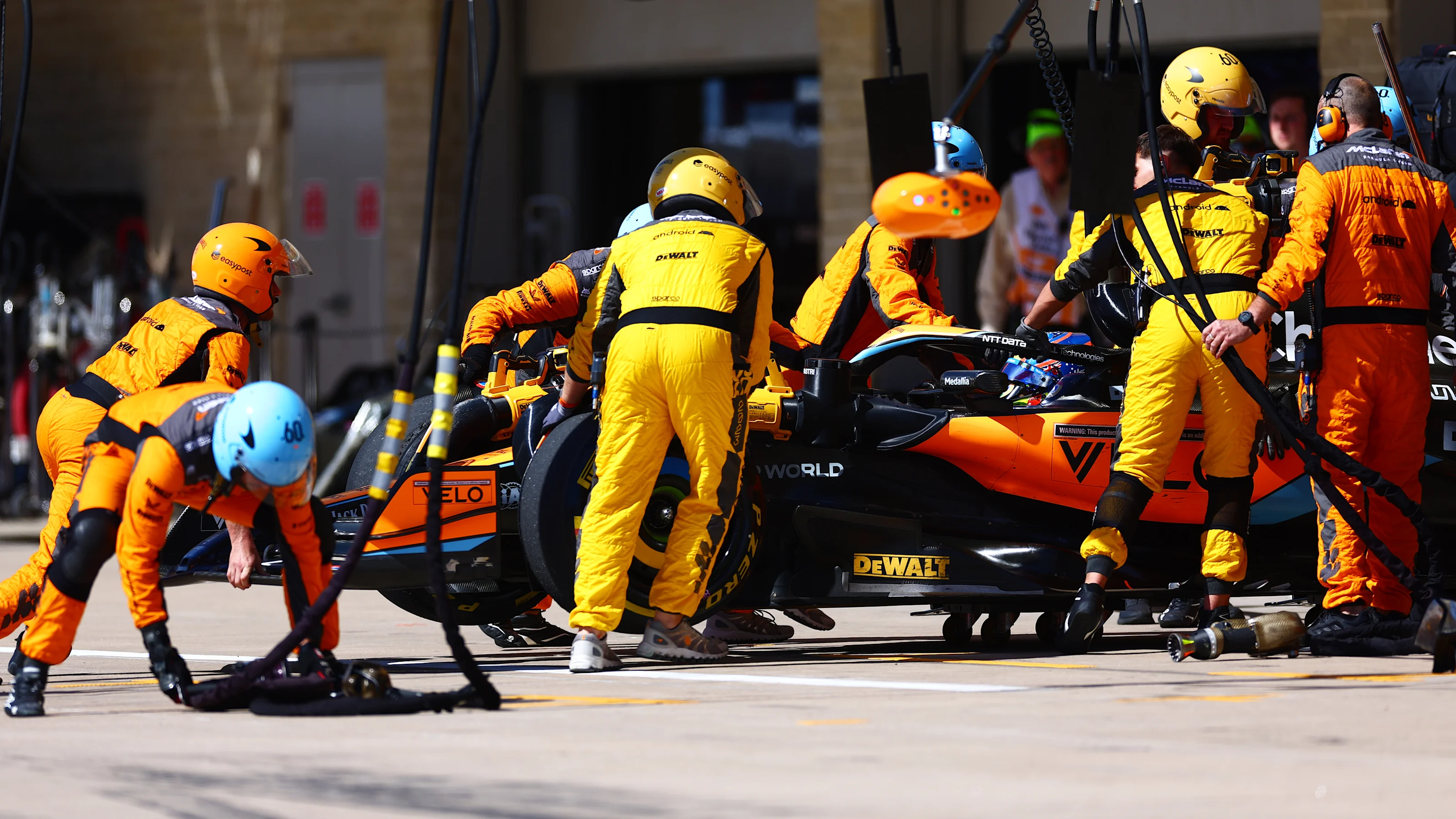 AUSTIN, TEXAS - OCTOBER 22: Oscar Piastri of Australia and McLaren retires from the race during the