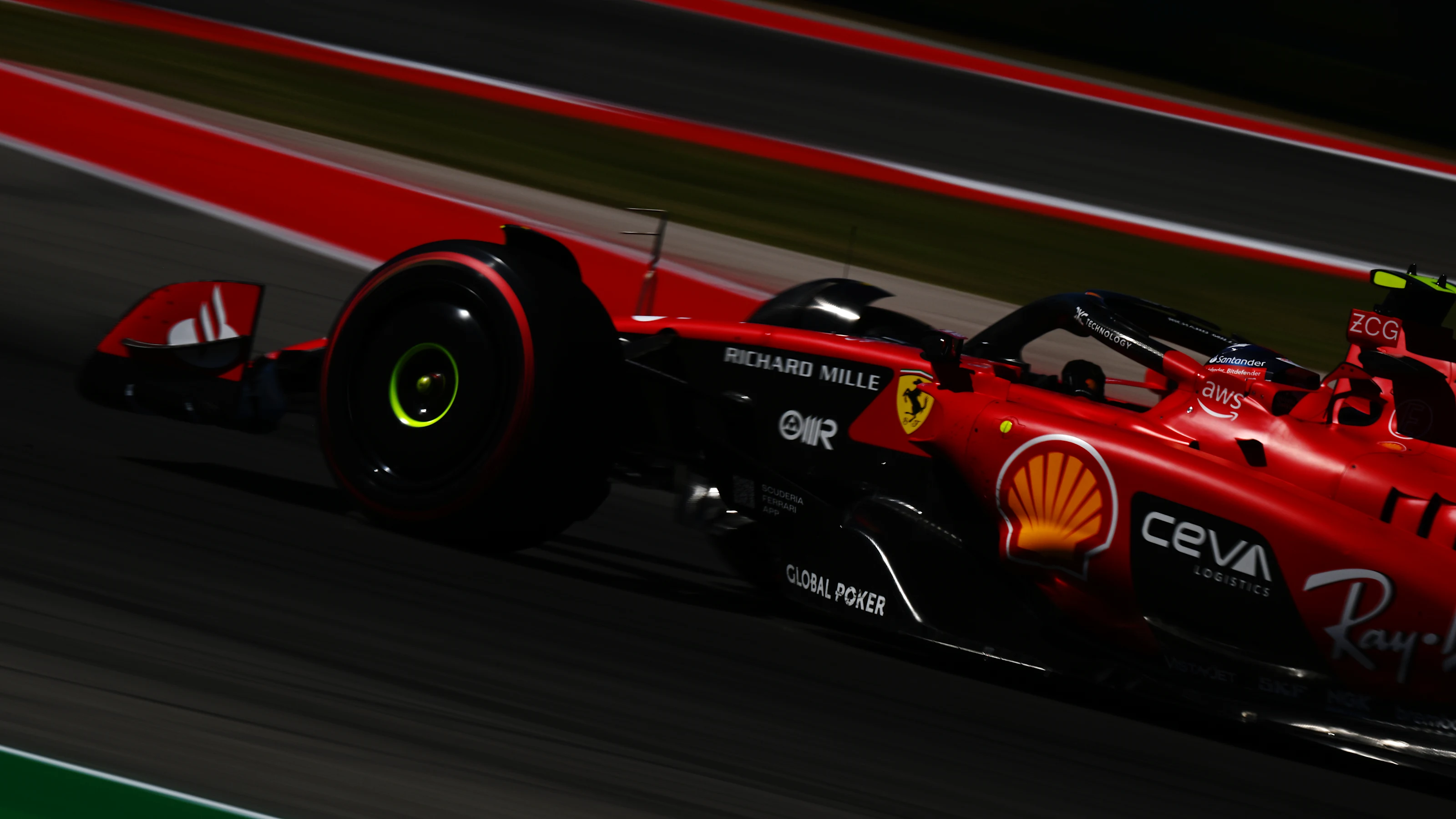 AUSTIN, TEXAS - OCTOBER 20: Carlos Sainz of Spain driving (55) the Ferrari SF-23 on track during