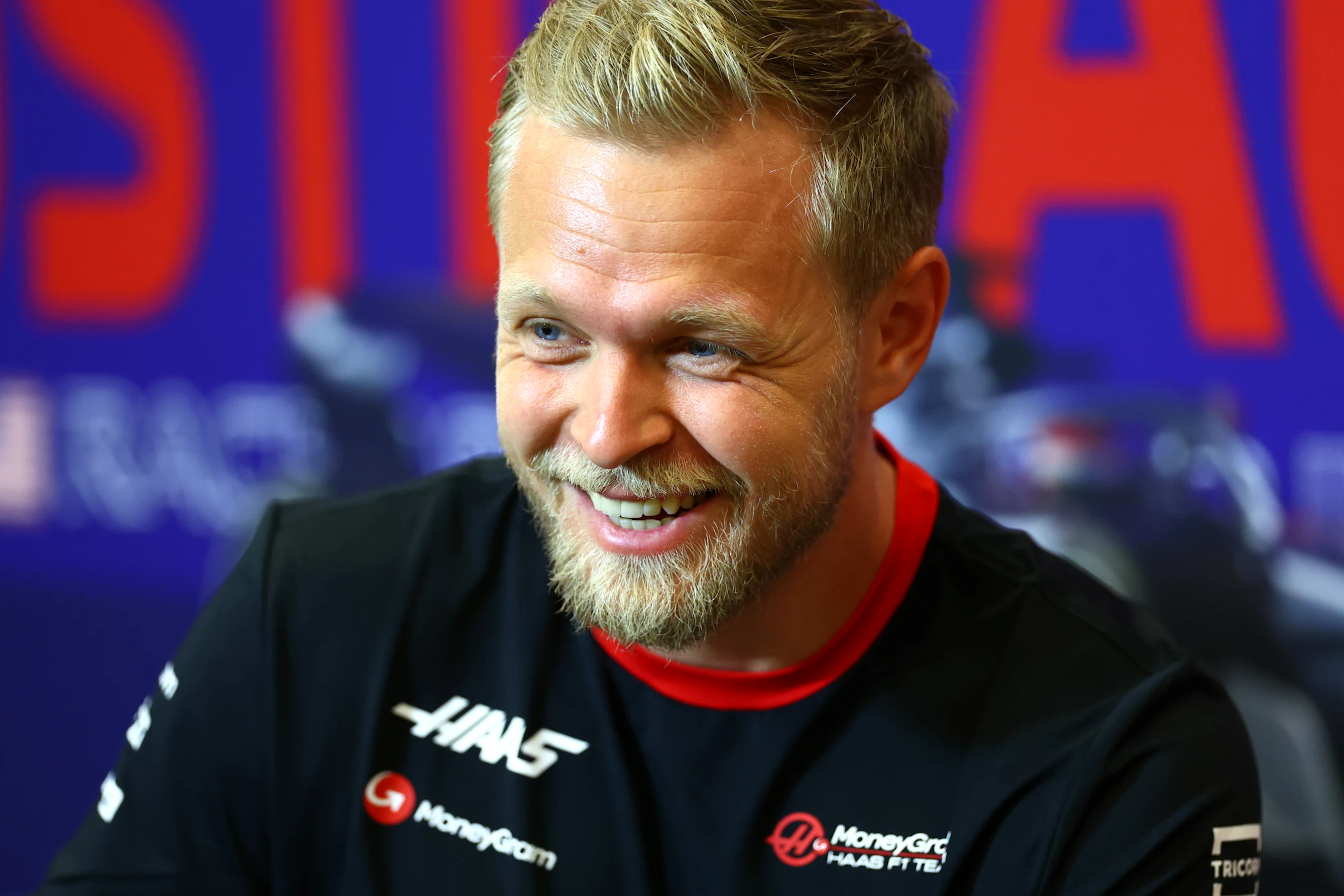 AUSTIN, TEXAS - OCTOBER 19: Kevin Magnussen of Denmark and Haas F1 attends the Drivers Press