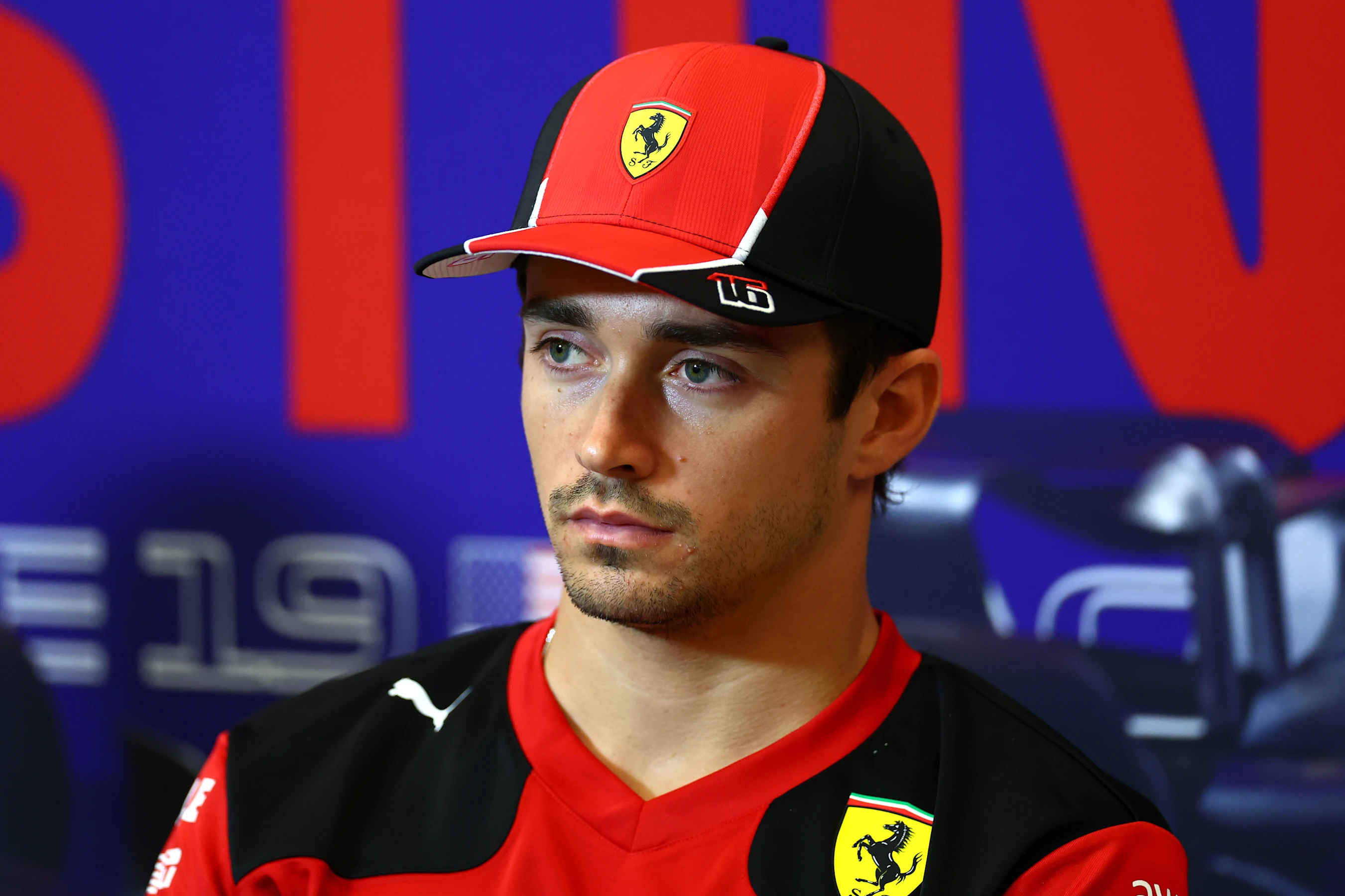 AUSTIN, TEXAS - OCTOBER 19: Charles Leclerc of Monaco and Ferrari attends the Drivers Press
