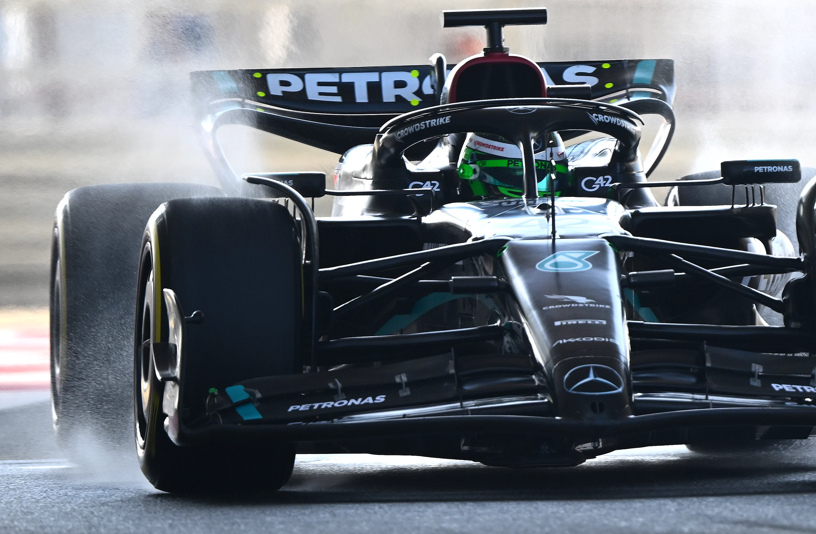 ABU DHABI, UNITED ARAB EMIRATES - NOVEMBER 28: Frederik Vesti of Denmark driving the (42) Mercedes