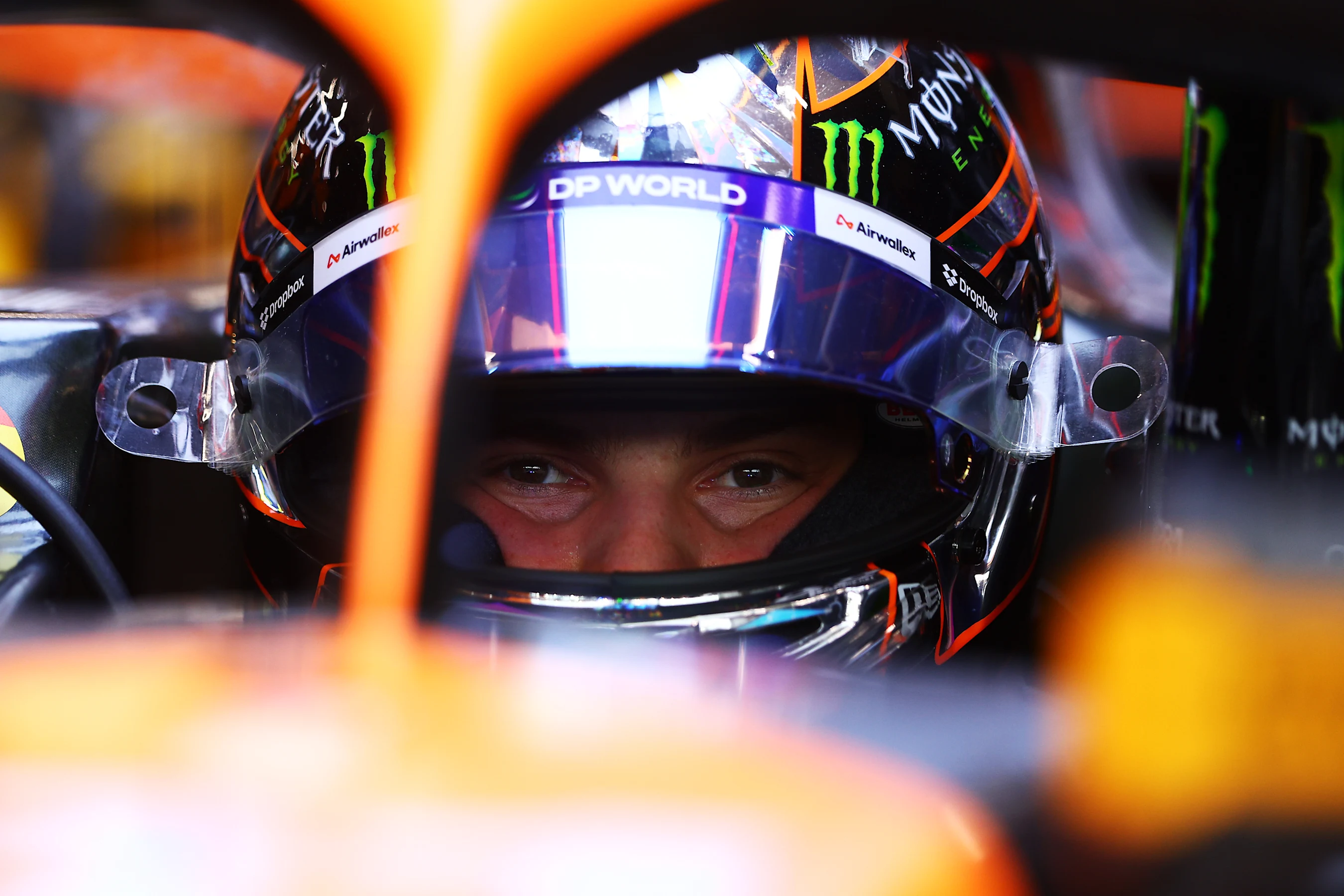 SINGAPORE, SINGAPORE - SEPTEMBER 20: Oscar Piastri of Australia and McLaren prepares to drive in
