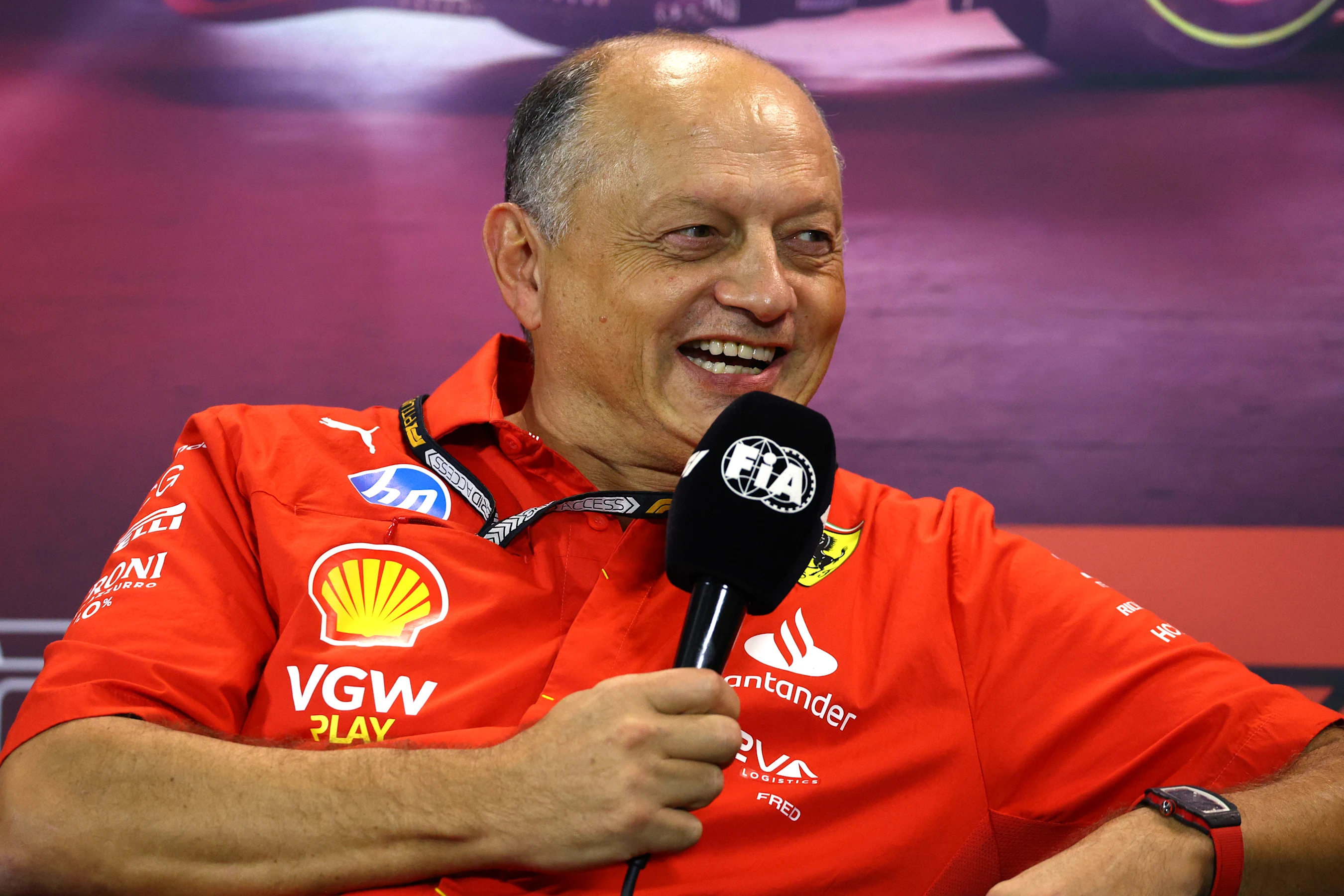 SINGAPORE, SINGAPORE - SEPTEMBER 20: Ferrari Team Principal Frederic Vasseur attends the Team