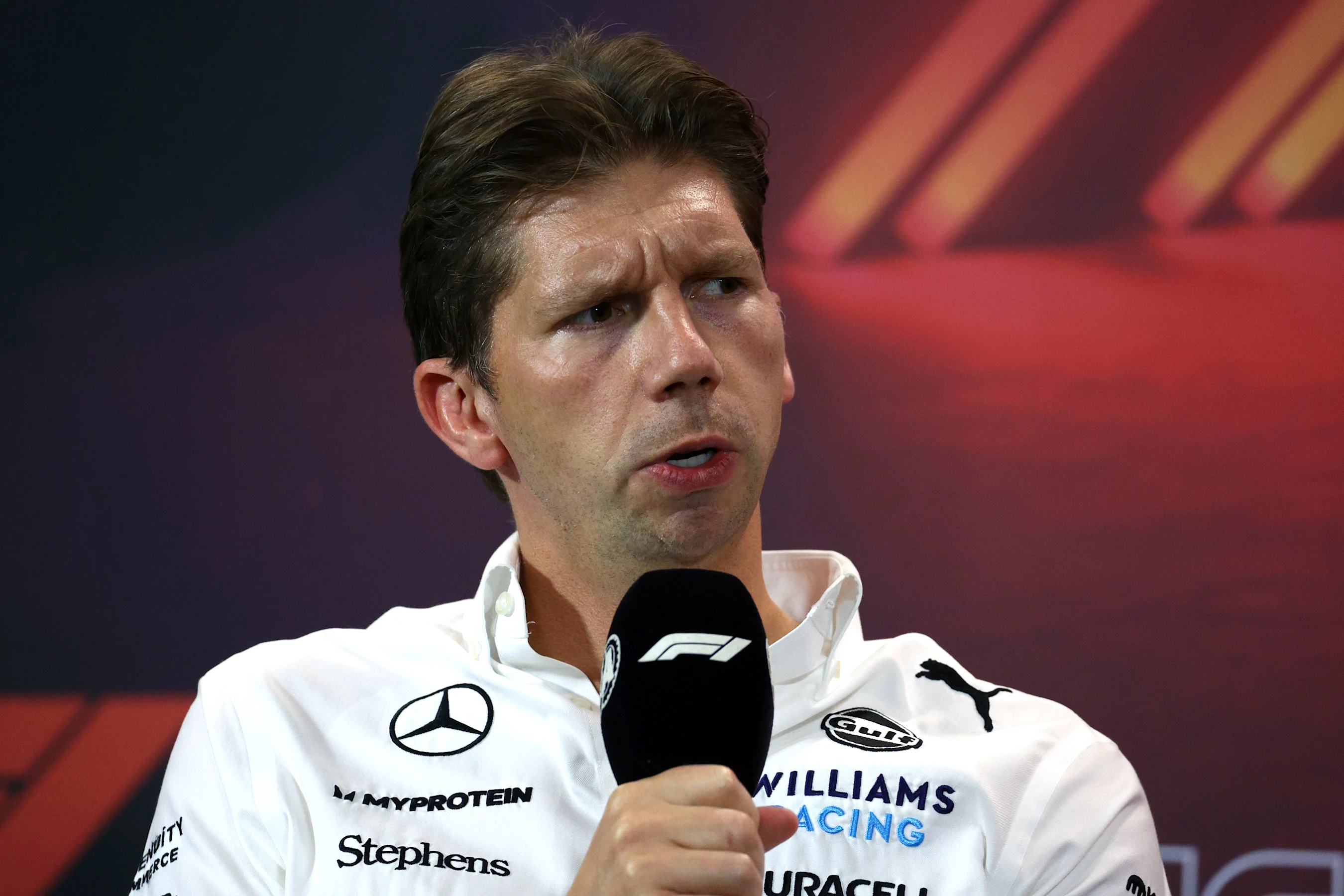 SINGAPORE, SINGAPORE - SEPTEMBER 20: James Vowles, Team Principal of Williams attends the Team