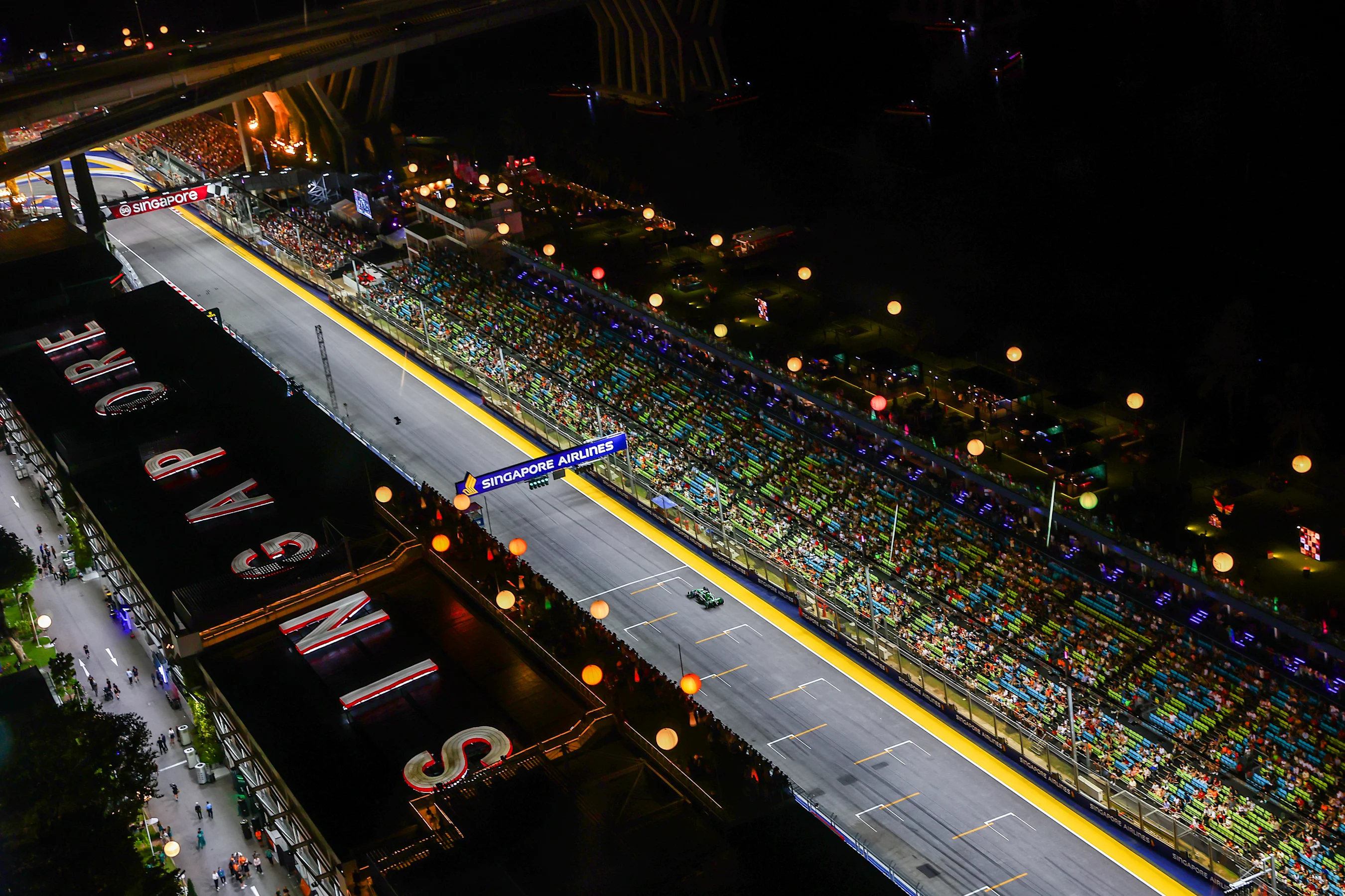 SINGAPORE, SINGAPORE - SEPTEMBER 20: Valtteri Bottas of Finland driving the (77) Kick Sauber C44