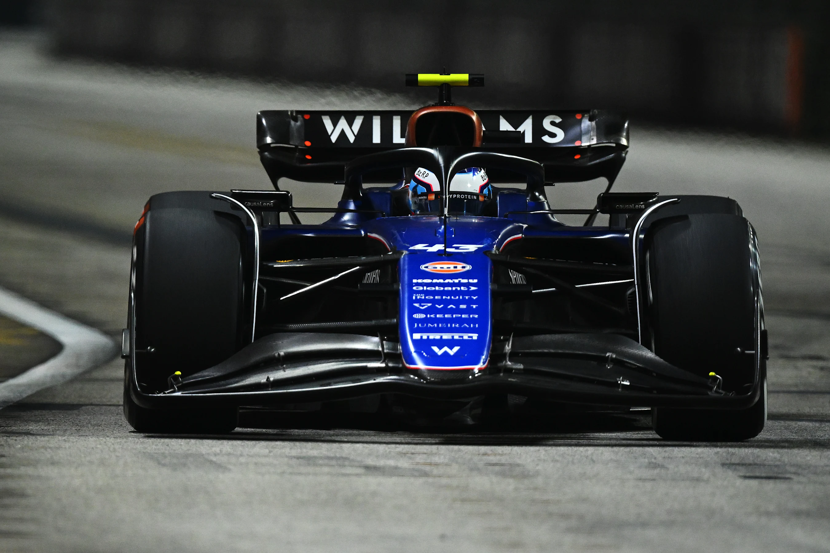 SINGAPORE, SINGAPORE - SEPTEMBER 20: Franco Colapinto of Argentina driving the (43) Williams FW46