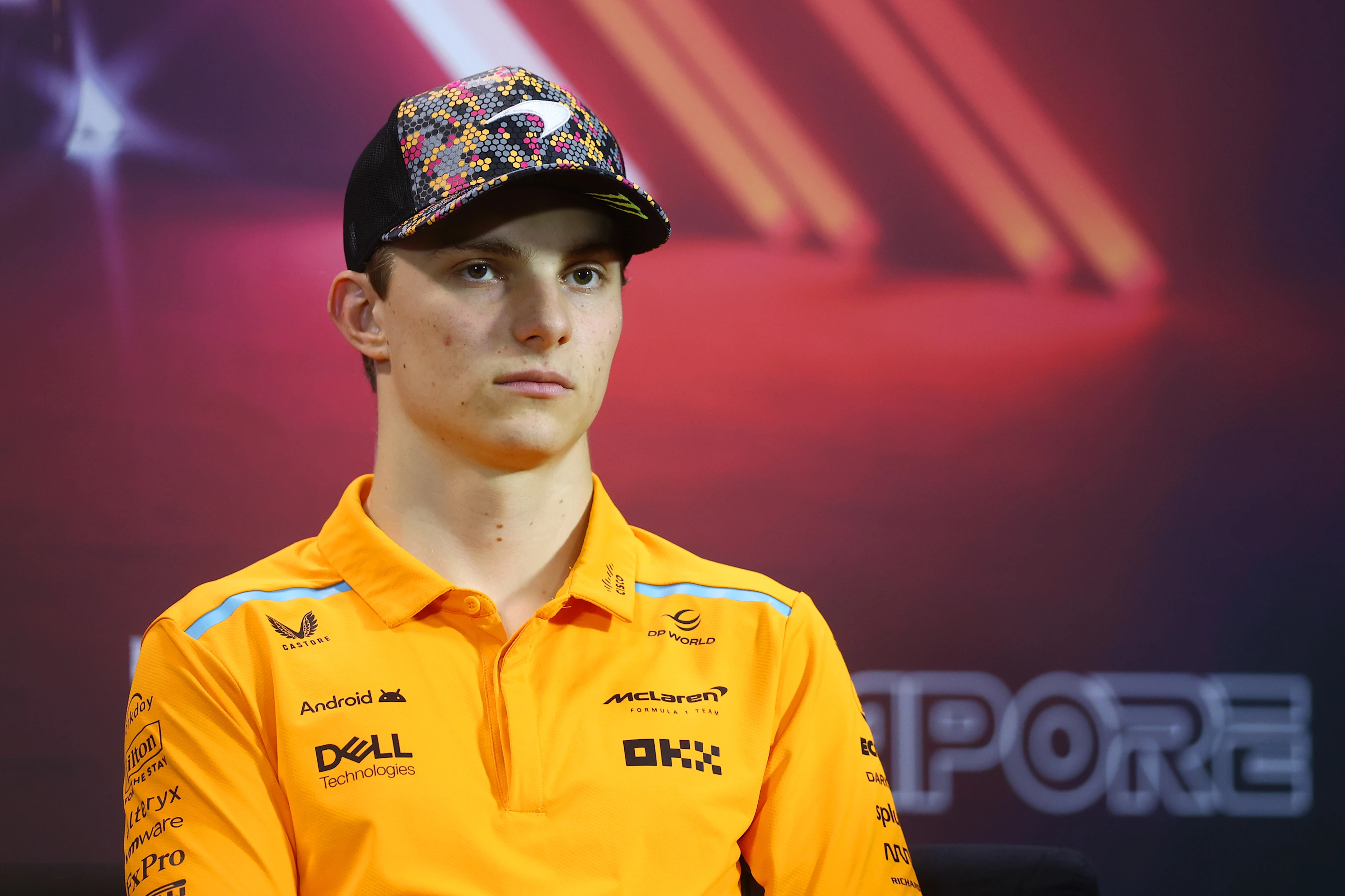 SINGAPORE, SINGAPORE - SEPTEMBER 19: Oscar Piastri of Australia and McLaren attends the Drivers