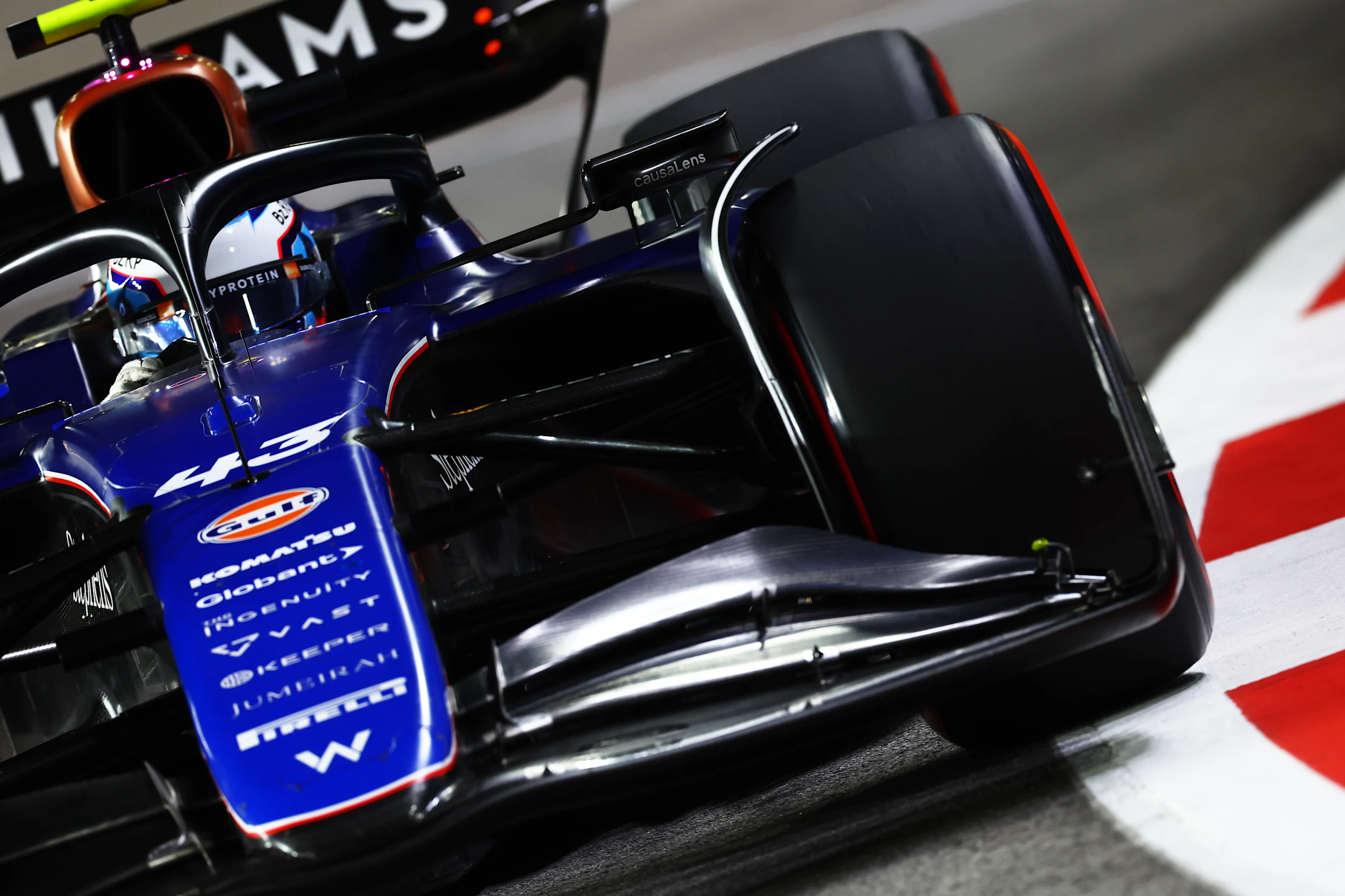 SINGAPORE, SINGAPORE - SEPTEMBER 21: Franco Colapinto of Argentina driving the (43) Williams FW46