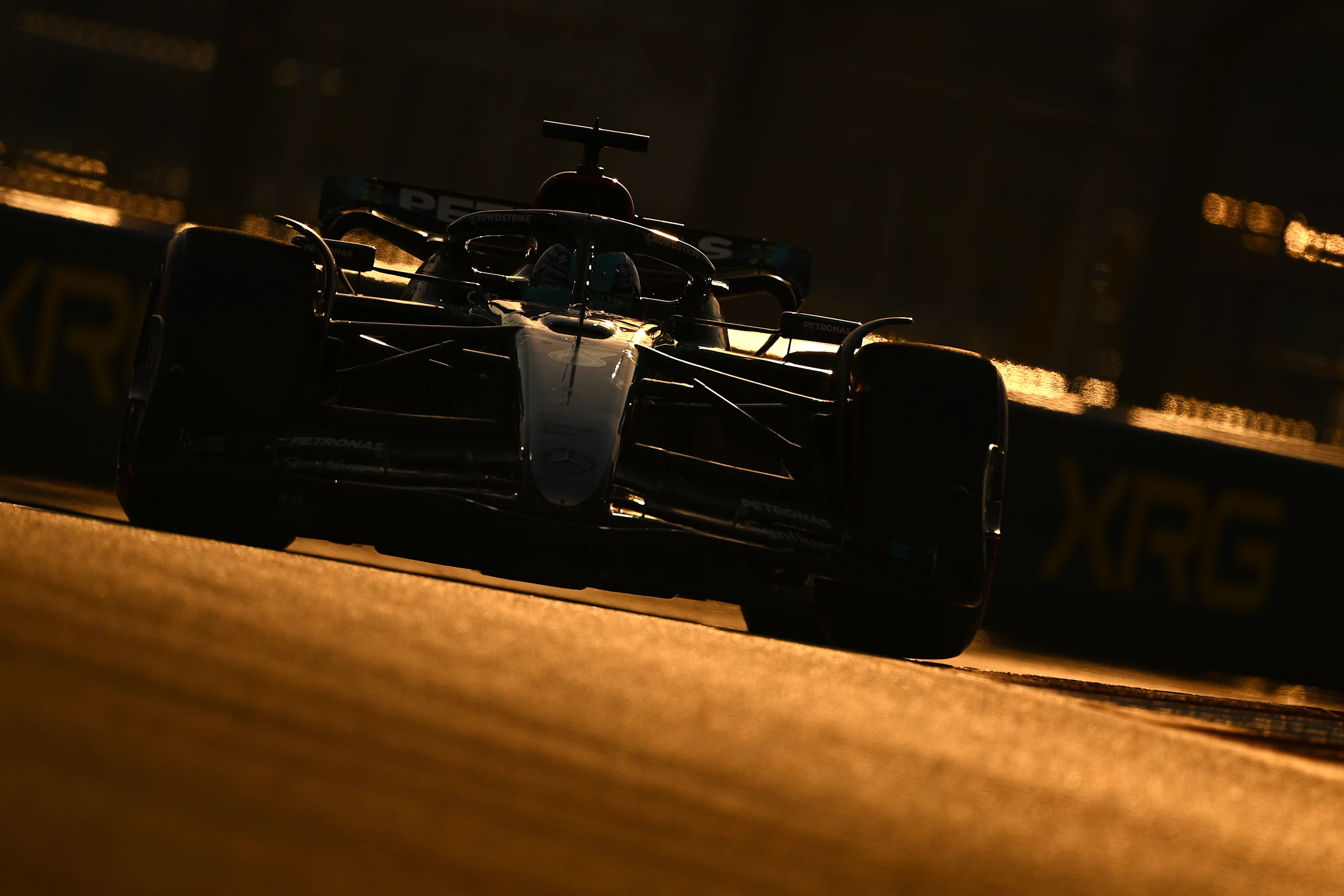 ABU DHABI, UNITED ARAB EMIRATES - DECEMBER 08: George Russell of Great Britain driving the (63)