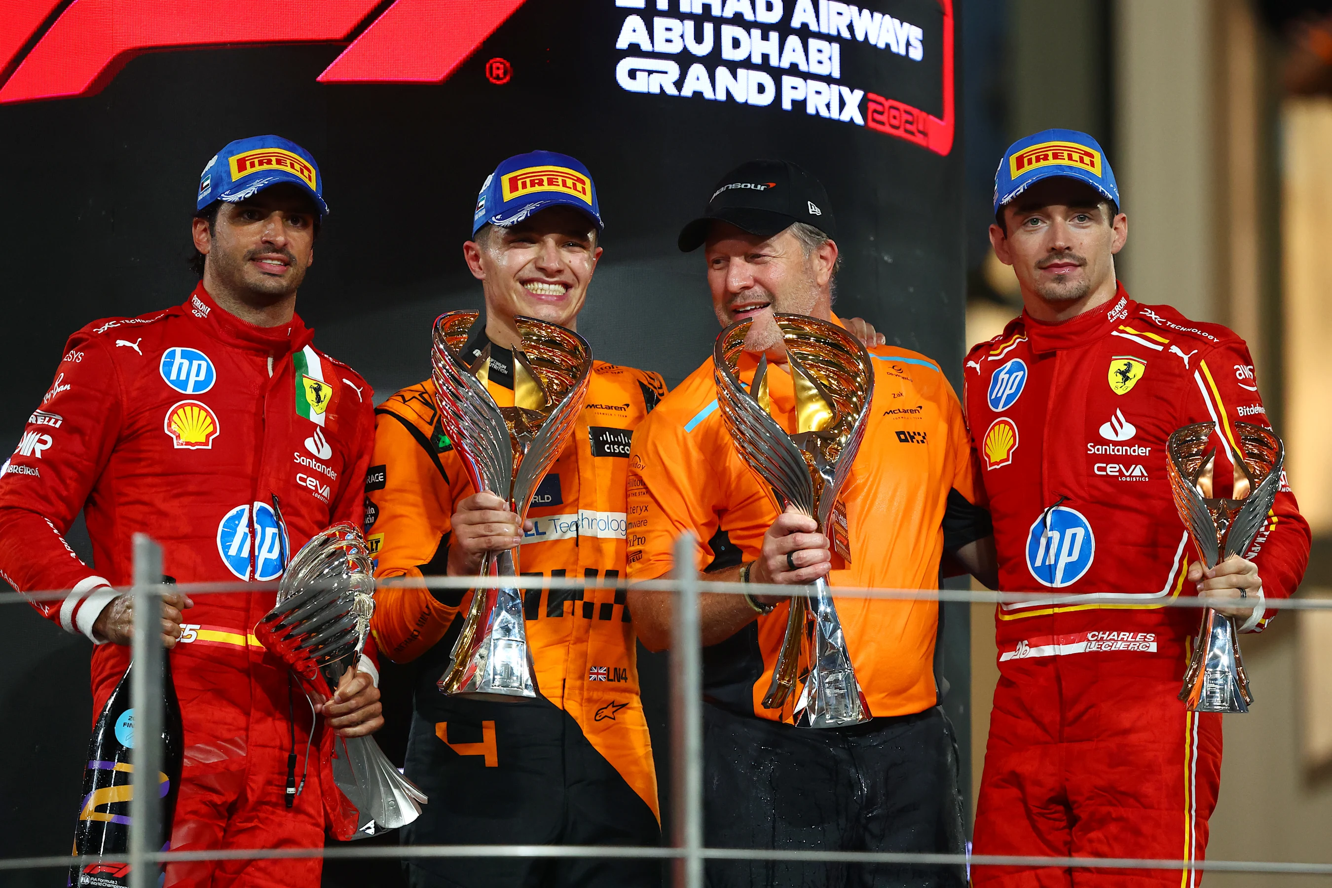ABU DHABI, UNITED ARAB EMIRATES - DECEMBER 08: Race winner Lando Norris of Great Britain and