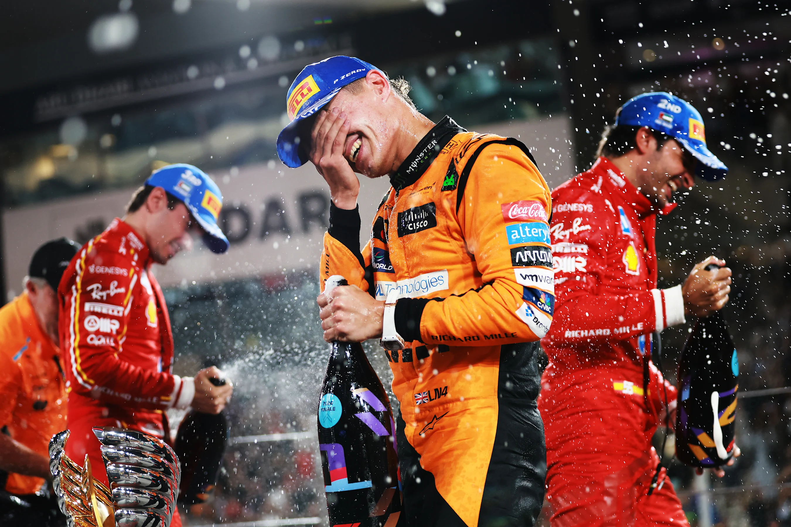 ABU DHABI, UNITED ARAB EMIRATES - DECEMBER 08: Race winner Lando Norris of Great Britain and