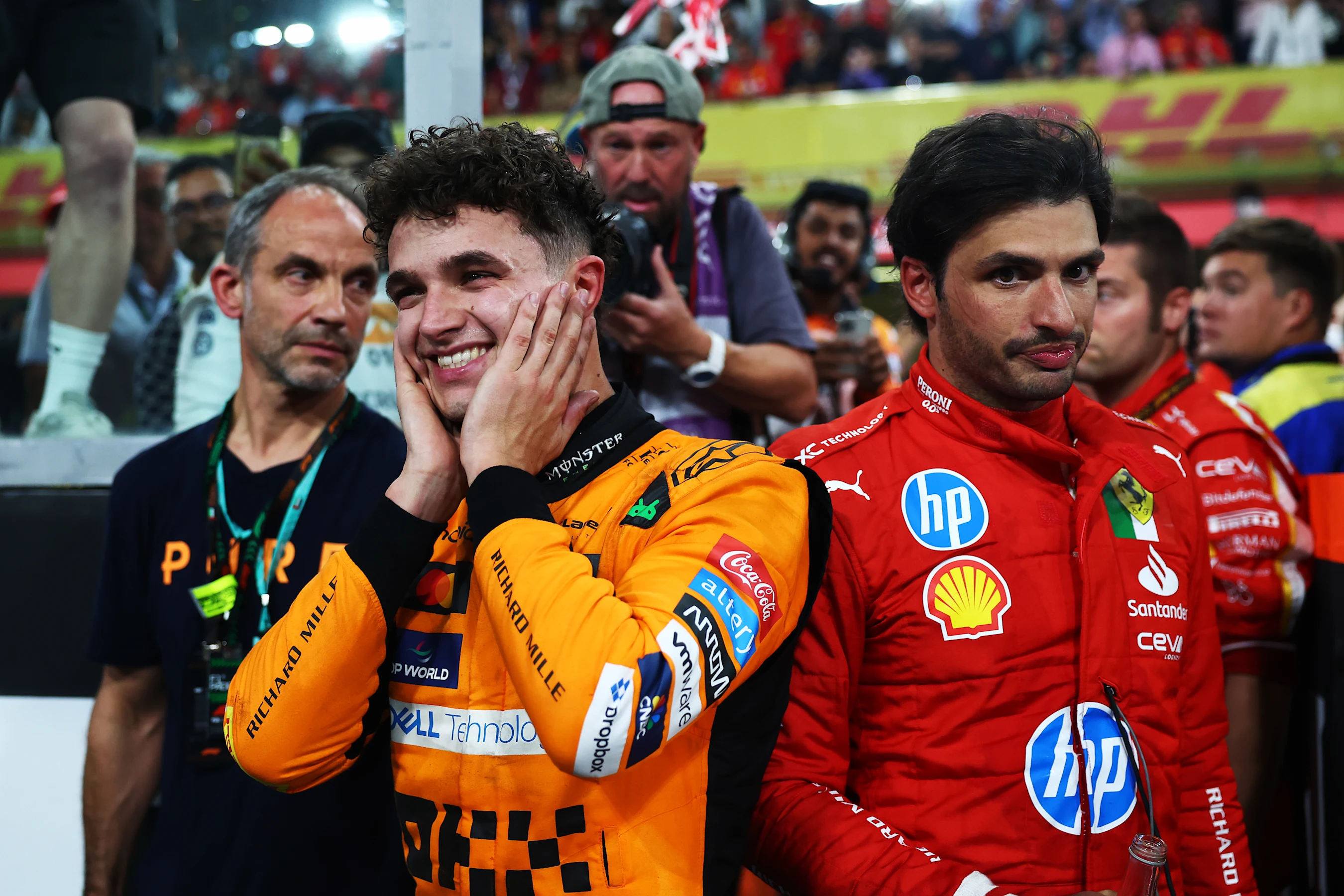 ABU DHABI, UNITED ARAB EMIRATES - DECEMBER 08: Race winner Lando Norris of Great Britain and