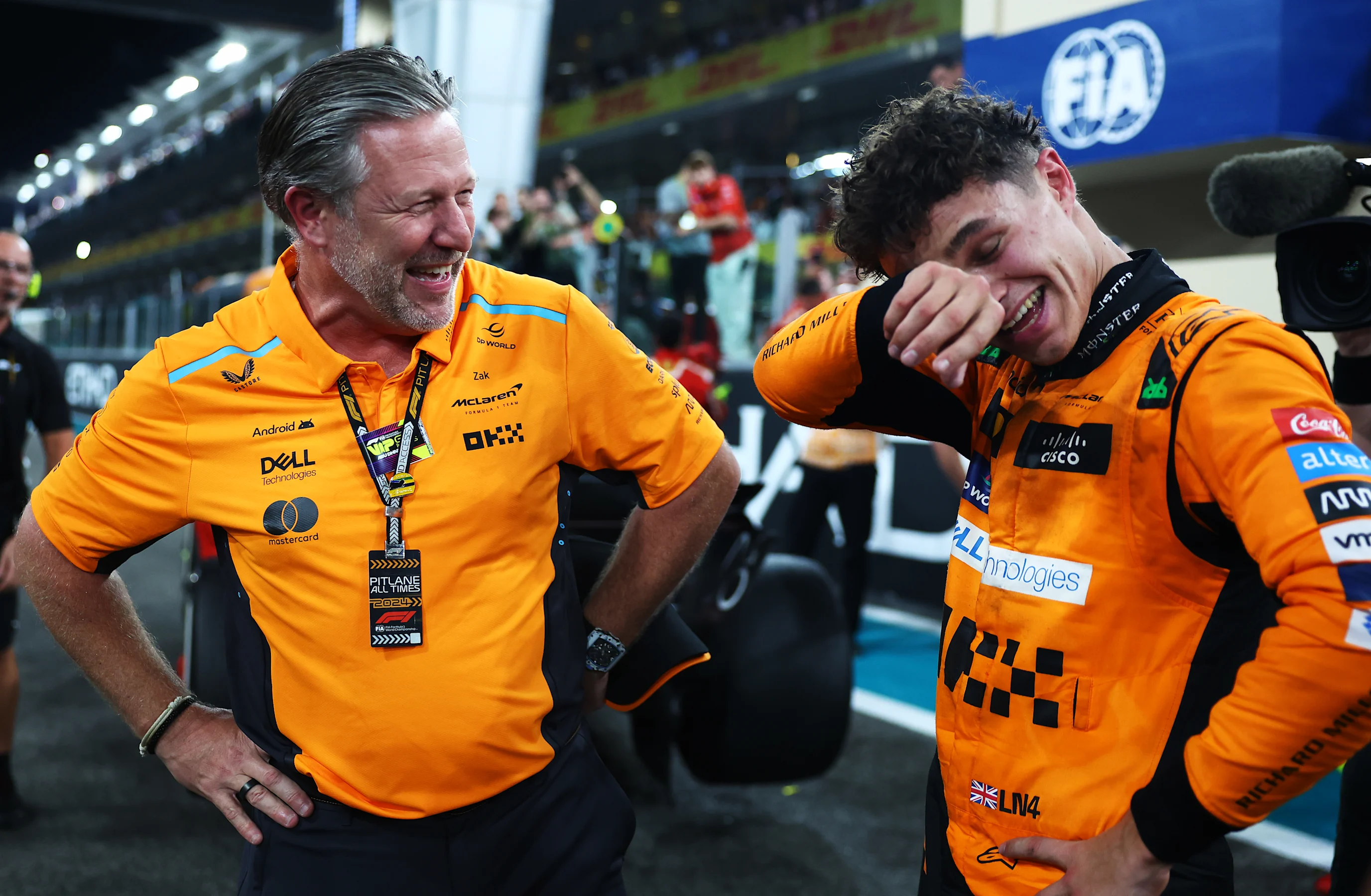 ABU DHABI, UNITED ARAB EMIRATES - DECEMBER 08: Race winner Lando Norris of Great Britain and