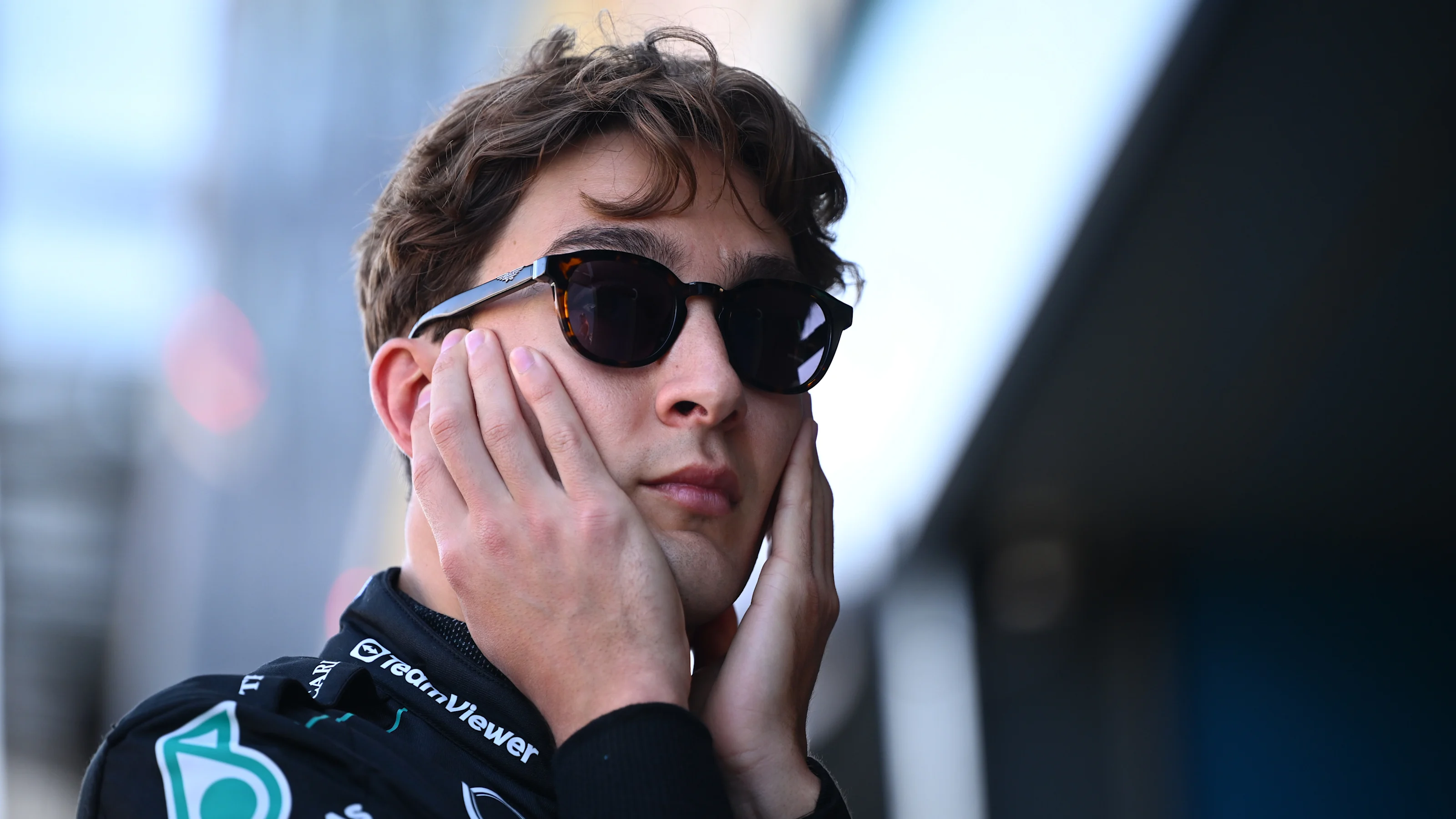 MELBOURNE, AUSTRALIA - MARCH 22: George Russell of Great Britain driving the (63) Mercedes AMG