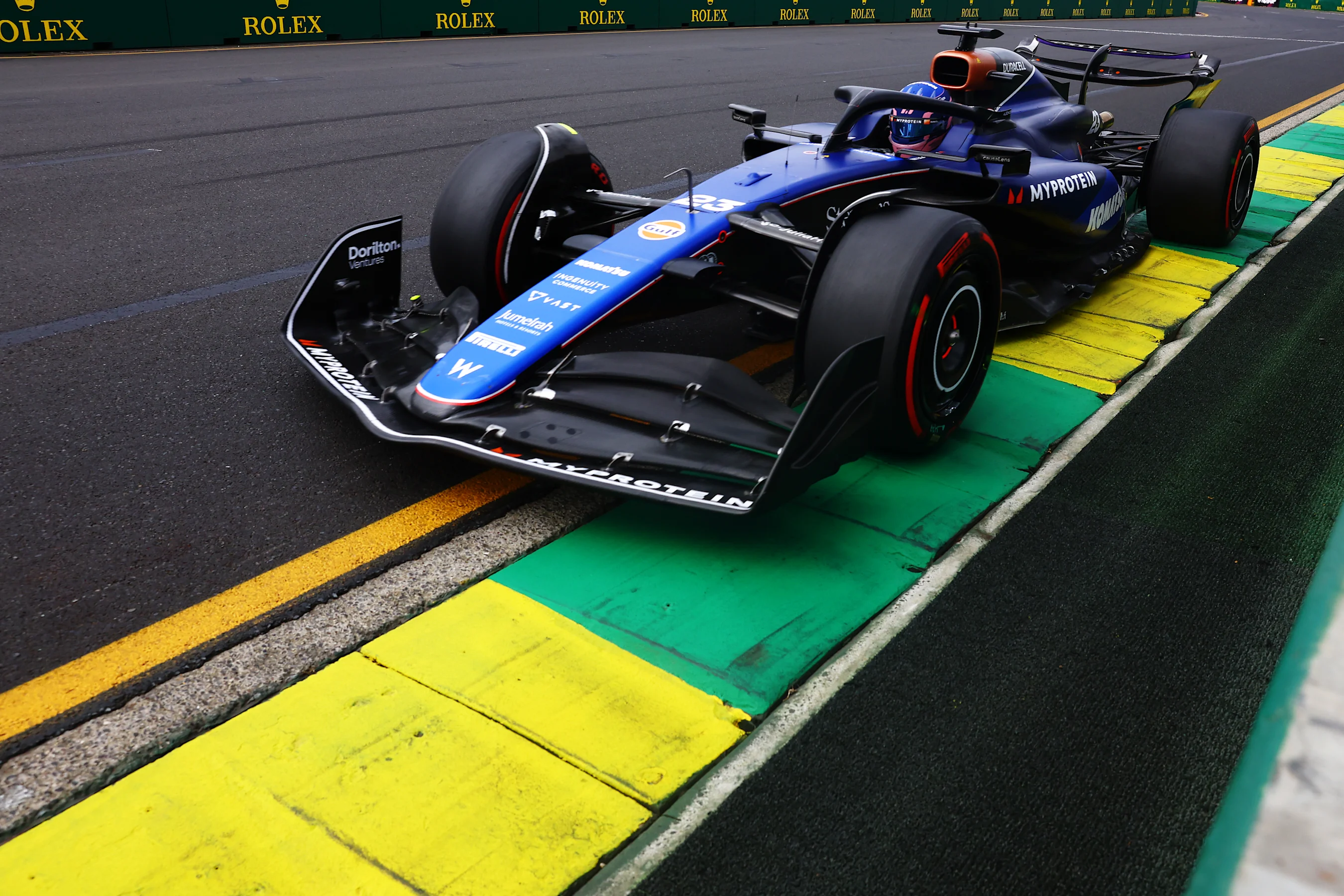MELBOURNE, AUSTRALIA - MARCH 23: Alexander Albon of Thailand driving the (23) Williams FW46