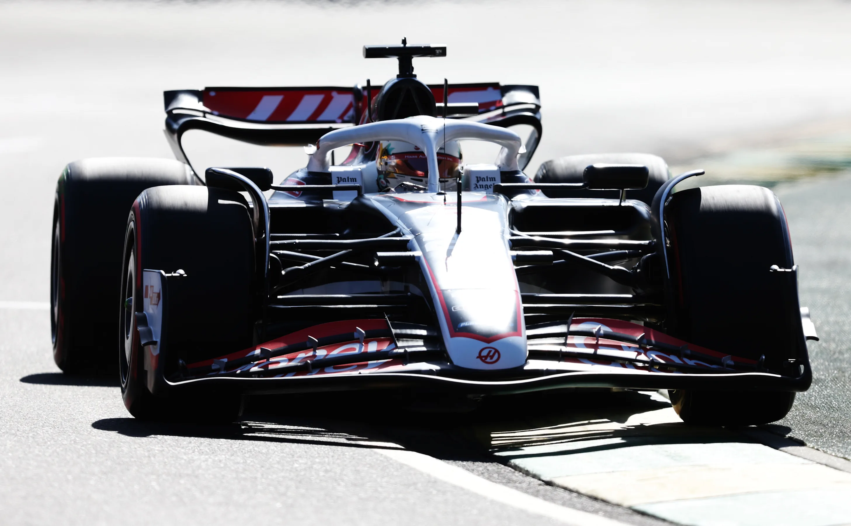 MELBOURNE, AUSTRALIA - MARCH 23: Kevin Magnussen of Denmark driving the (20) Haas F1 VF-24 Ferrari