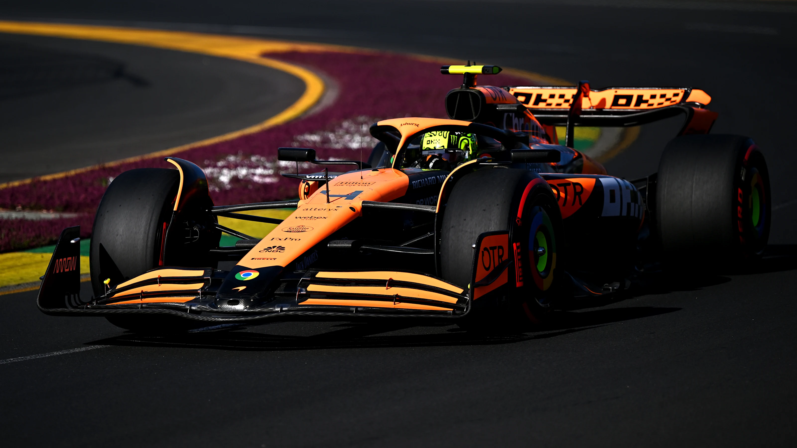 MELBOURNE, AUSTRALIA - MARCH 23: Lando Norris of Great Britain driving the (4) McLaren MCL38