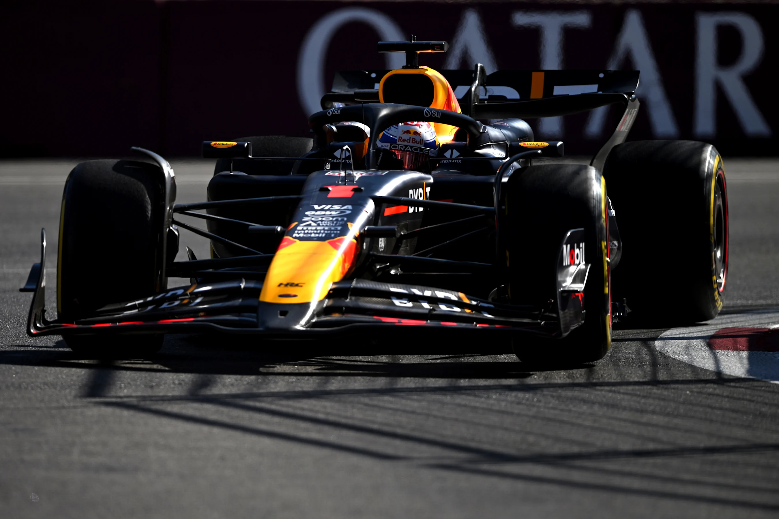 BAKU, AZERBAIJAN - SEPTEMBER 15: Max Verstappen of the Netherlands driving the (1) Oracle Red Bull