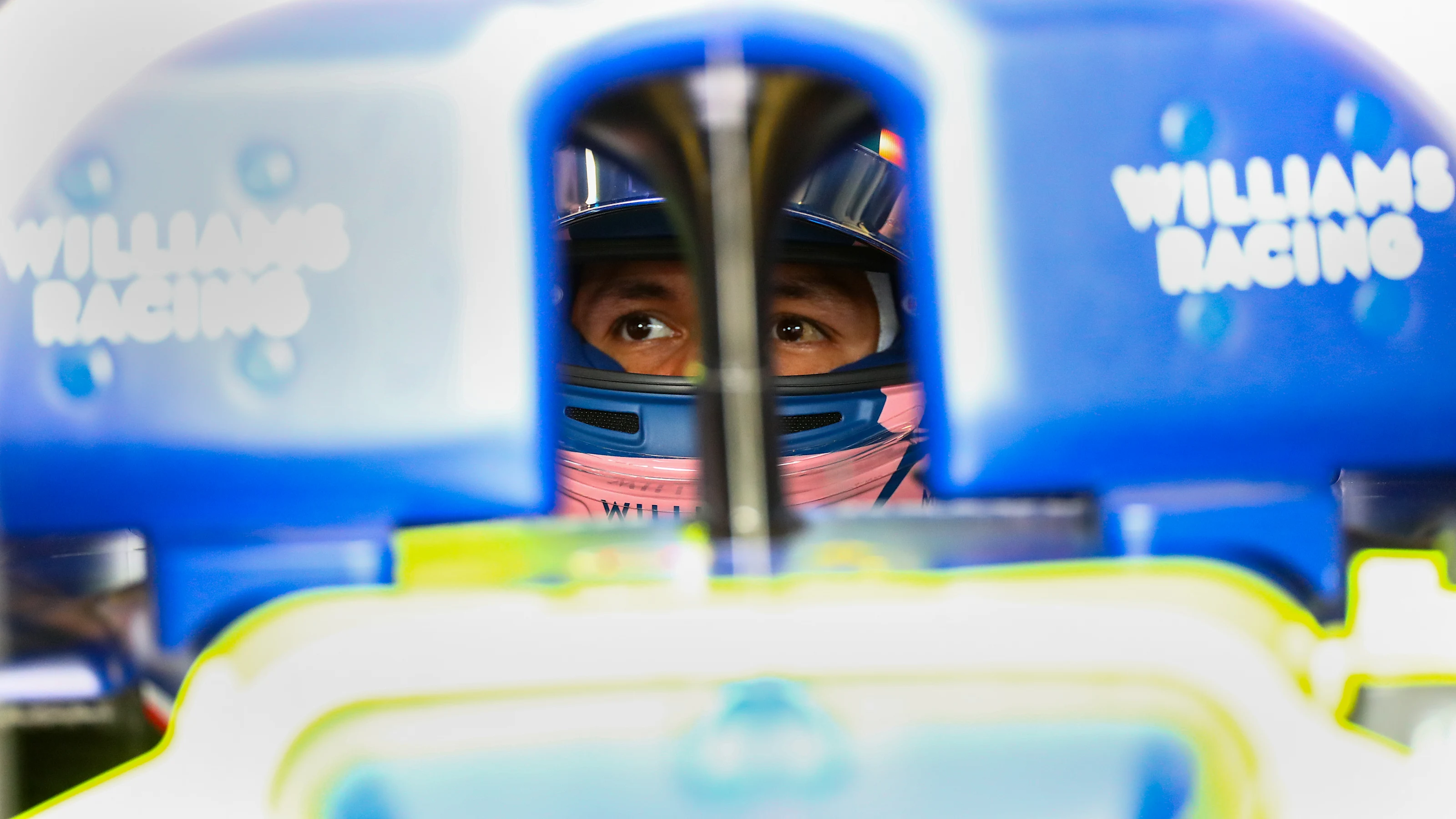 BAKU, AZERBAIJAN - SEPTEMBER 13: Alexander Albon of Great Britain and Williams during practice