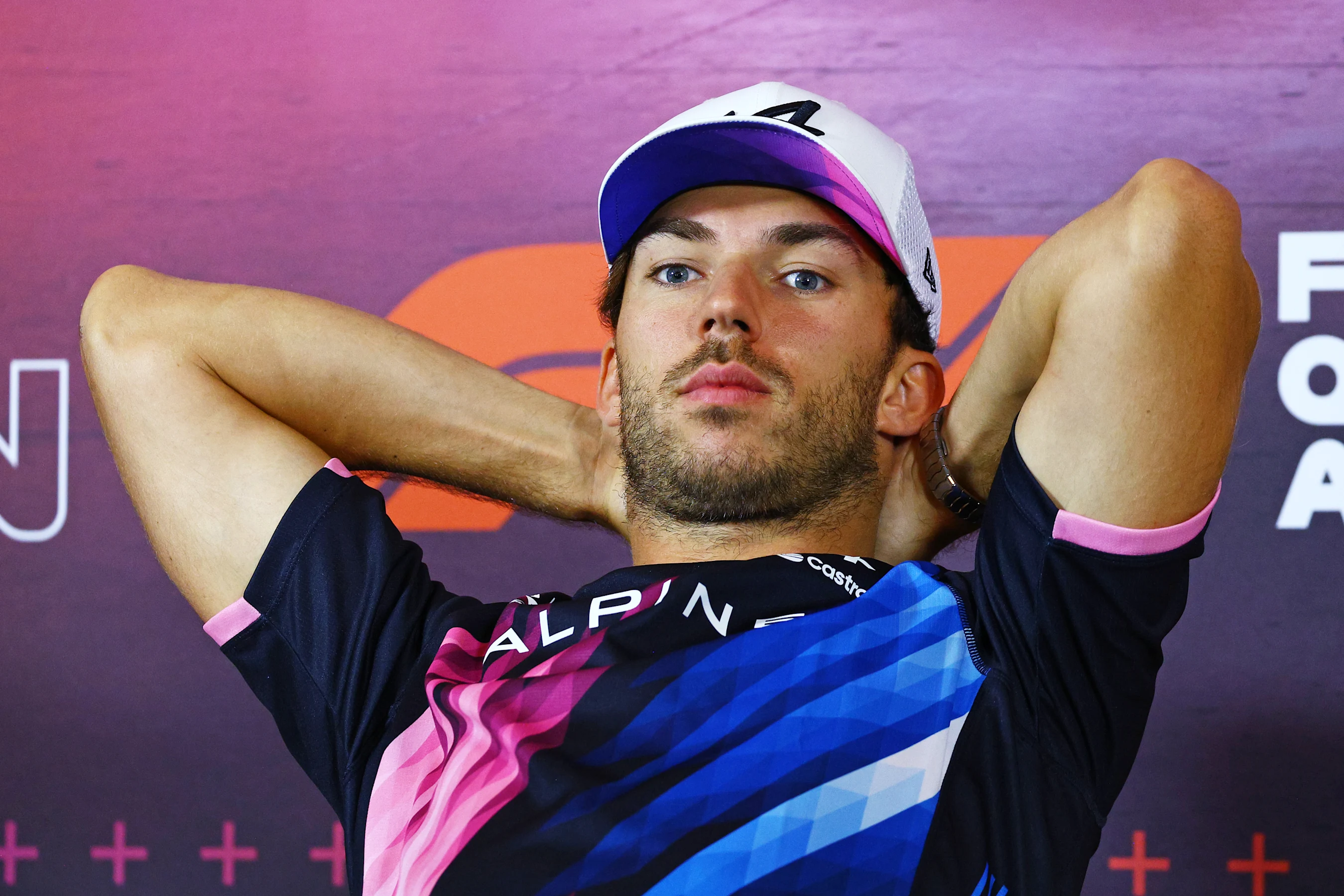 BAKU, AZERBAIJAN - SEPTEMBER 12: Pierre Gasly of France and Alpine F1 attends the Drivers Press