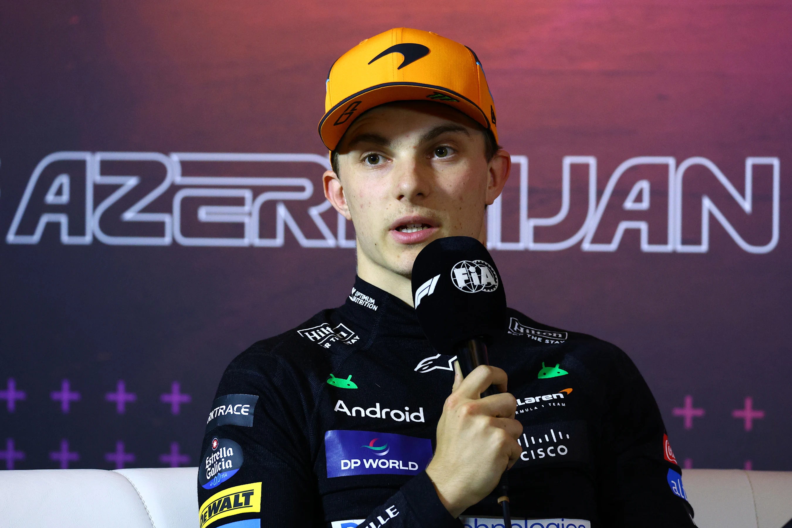 BAKU, AZERBAIJAN - SEPTEMBER 14: Second placed qualifier Oscar Piastri of Australia and McLaren