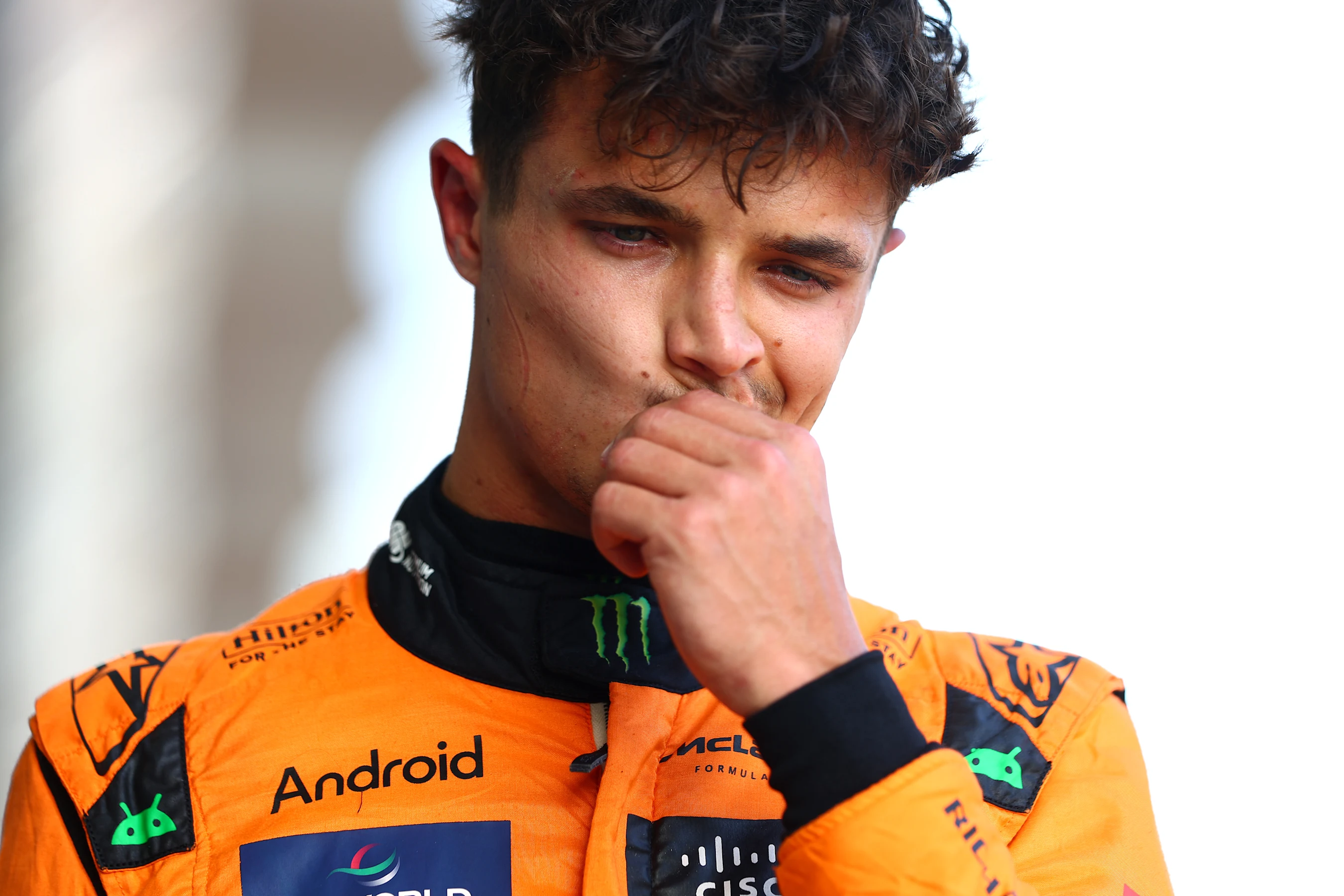 BAKU, AZERBAIJAN - SEPTEMBER 14: 17th placed qualifier Lando Norris of Great Britain and McLaren