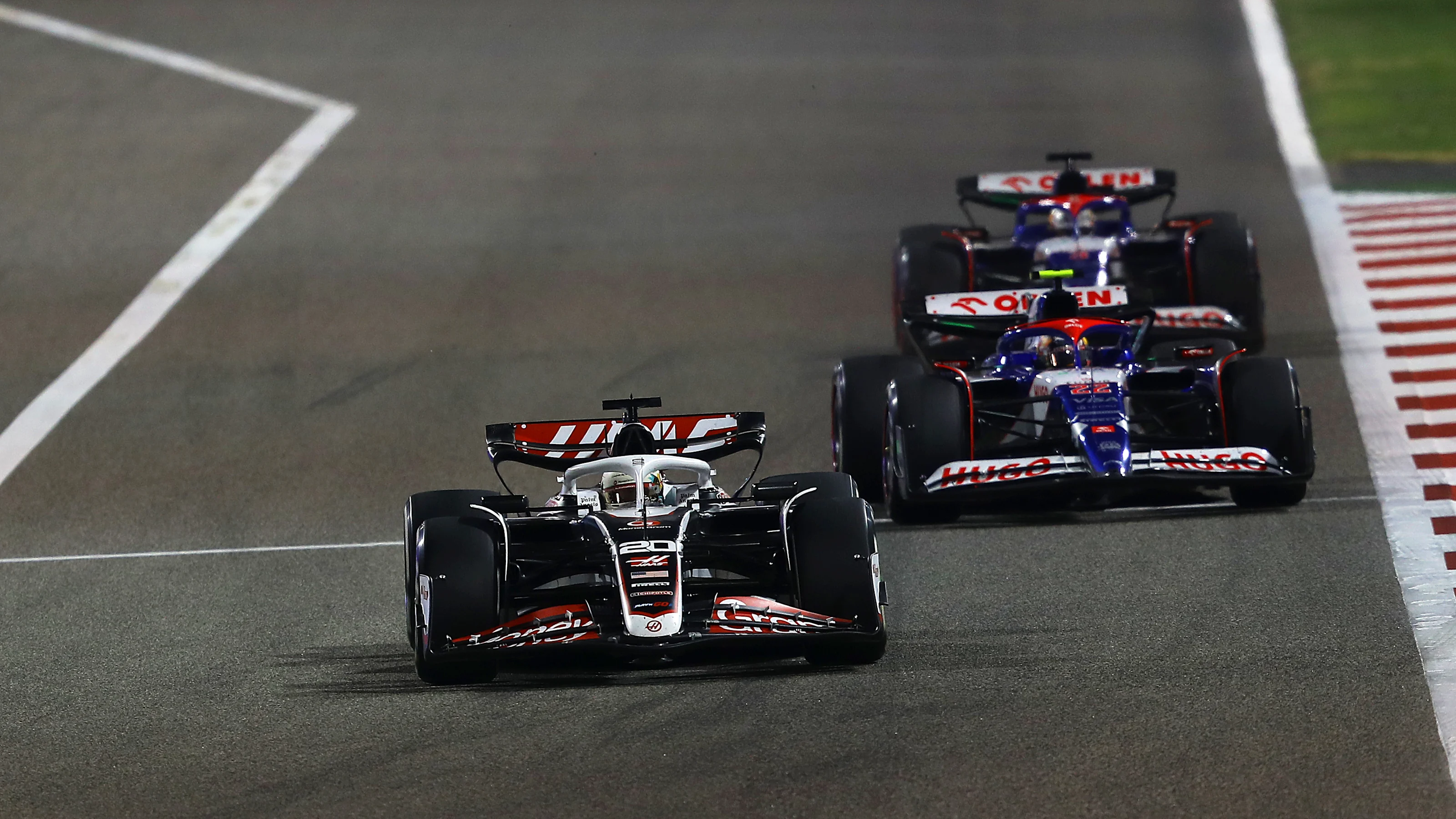 BAHRAIN, BAHRAIN - MARCH 02: Kevin Magnussen of Denmark driving the (20) Haas F1 VF-24 Ferrari on